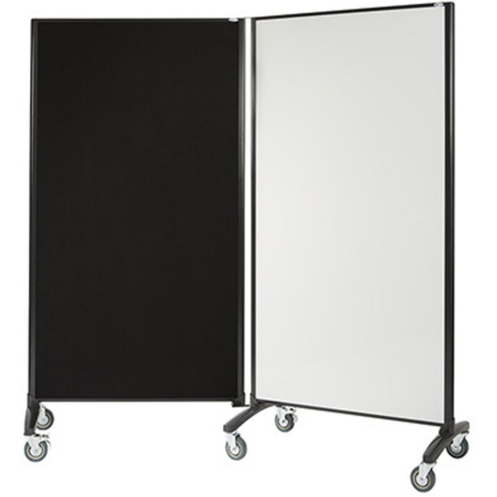 Communicate Whiteboard And Pinboard Room Divider 1800W x 900mmH 1800W x 900H Black & White | Office Furniture Designs