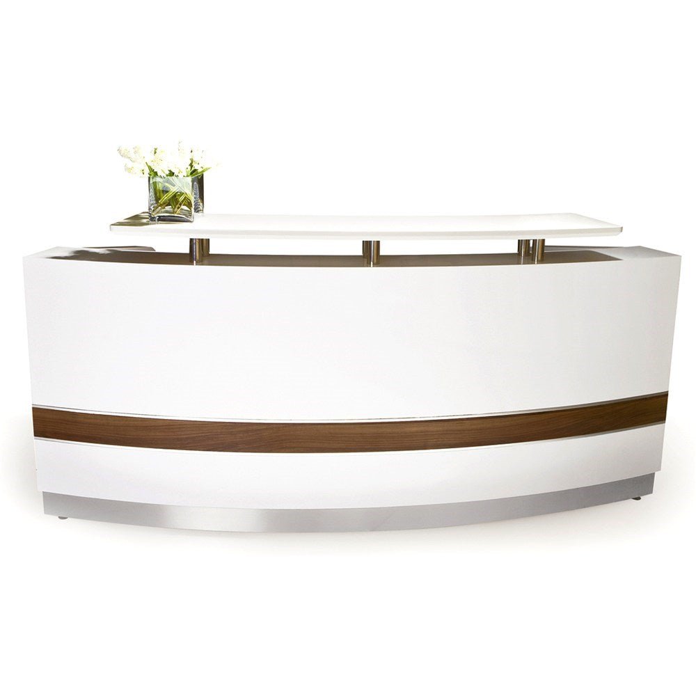 Conservatory Reception Counter 1800W x 1145D x 1150mmH Gloss White 1800W x 1145D x 1150H Gloss White | Office Furniture Designs
