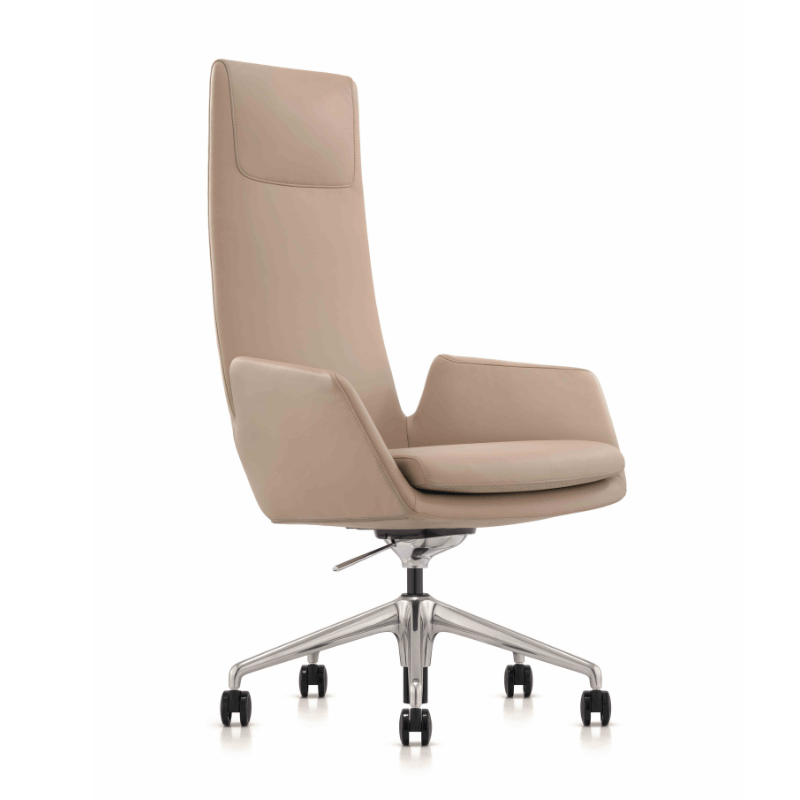 Cottesloe Genuine Leather Beige Executive Chair High Back | Office Furniture Designs