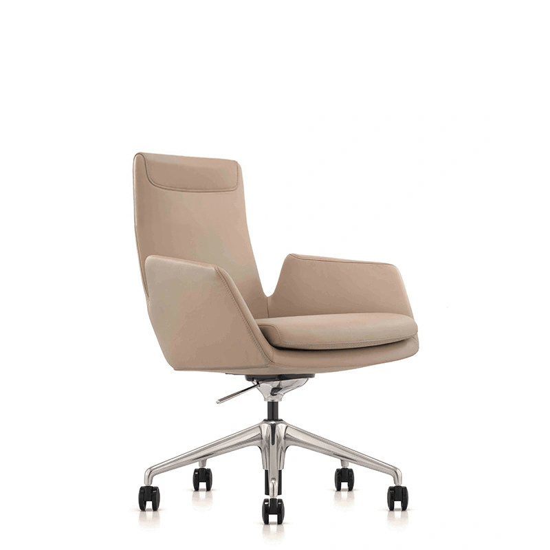 Cottesloe Genuine Leather Beige Executive Chair Medium Back | Office Furniture Designs