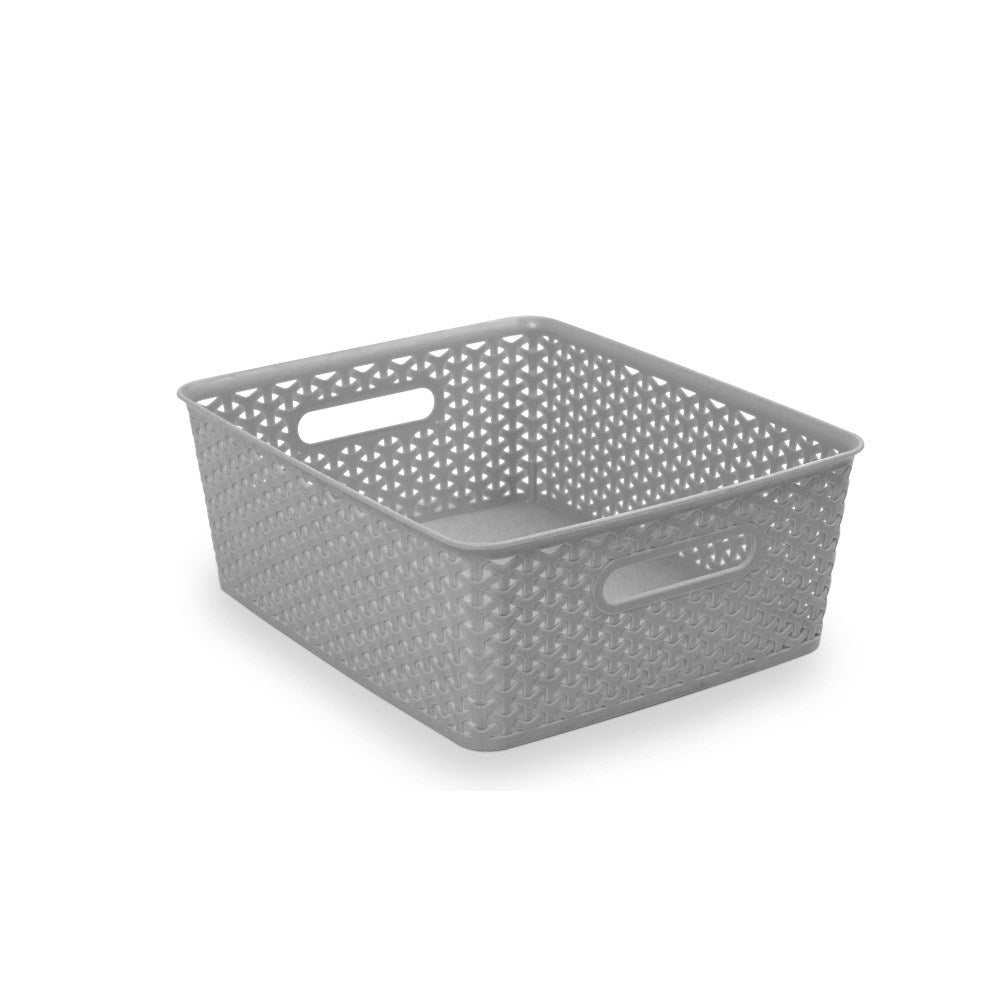 Creative Kids Storage Basket Knotted Medium 305W x 335L x 135mmD Grey Grey | Office Furniture Designs