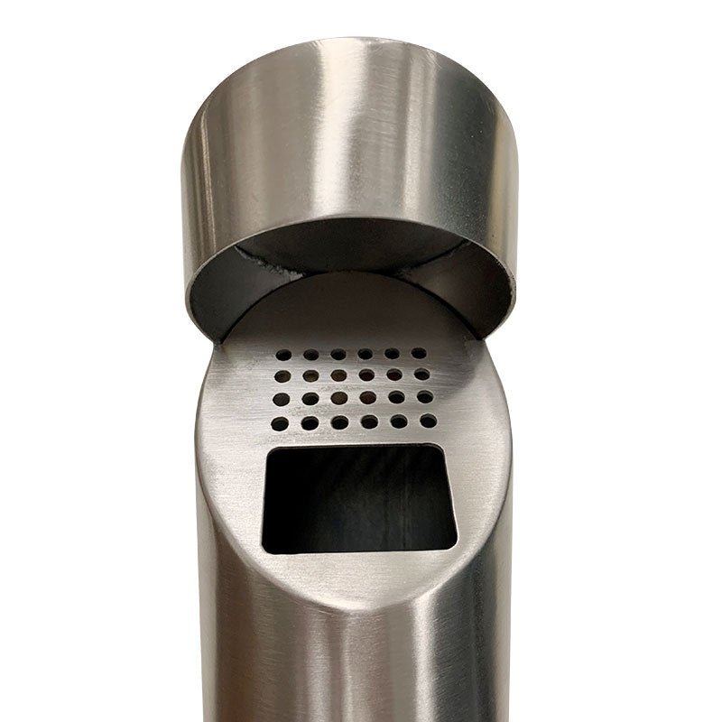 Cylindrical Stainless Steel Wall - Mounted Ashtray - Office Furniture Designs