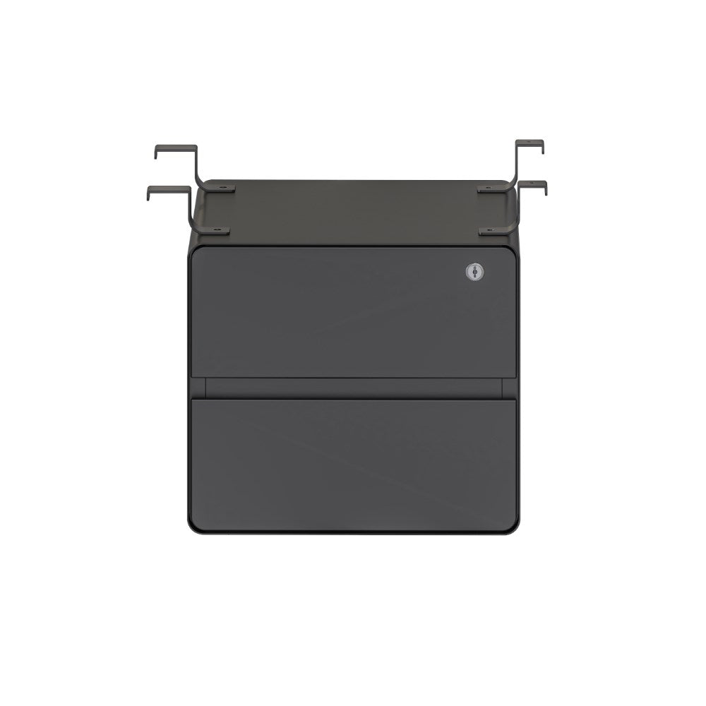 Deluxe Infinity Hanging Pedestal 2 Drawer 400W x 480D x 350mmH 400W x 480D x 350H Black | Office Furniture Designs