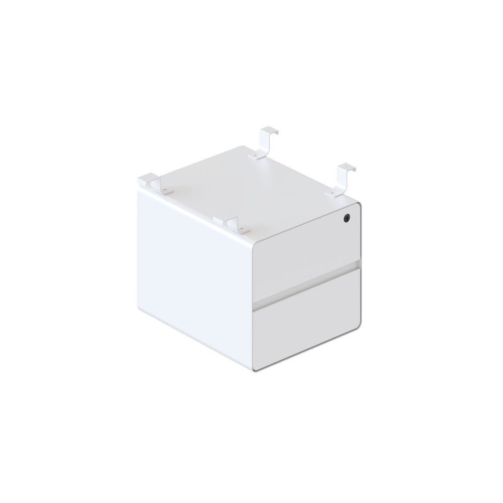 Deluxe Infinity Hanging Pedestal 2 Drawer 400W x 480D x 350mmH 400W x 480D x 350H White | Office Furniture Designs