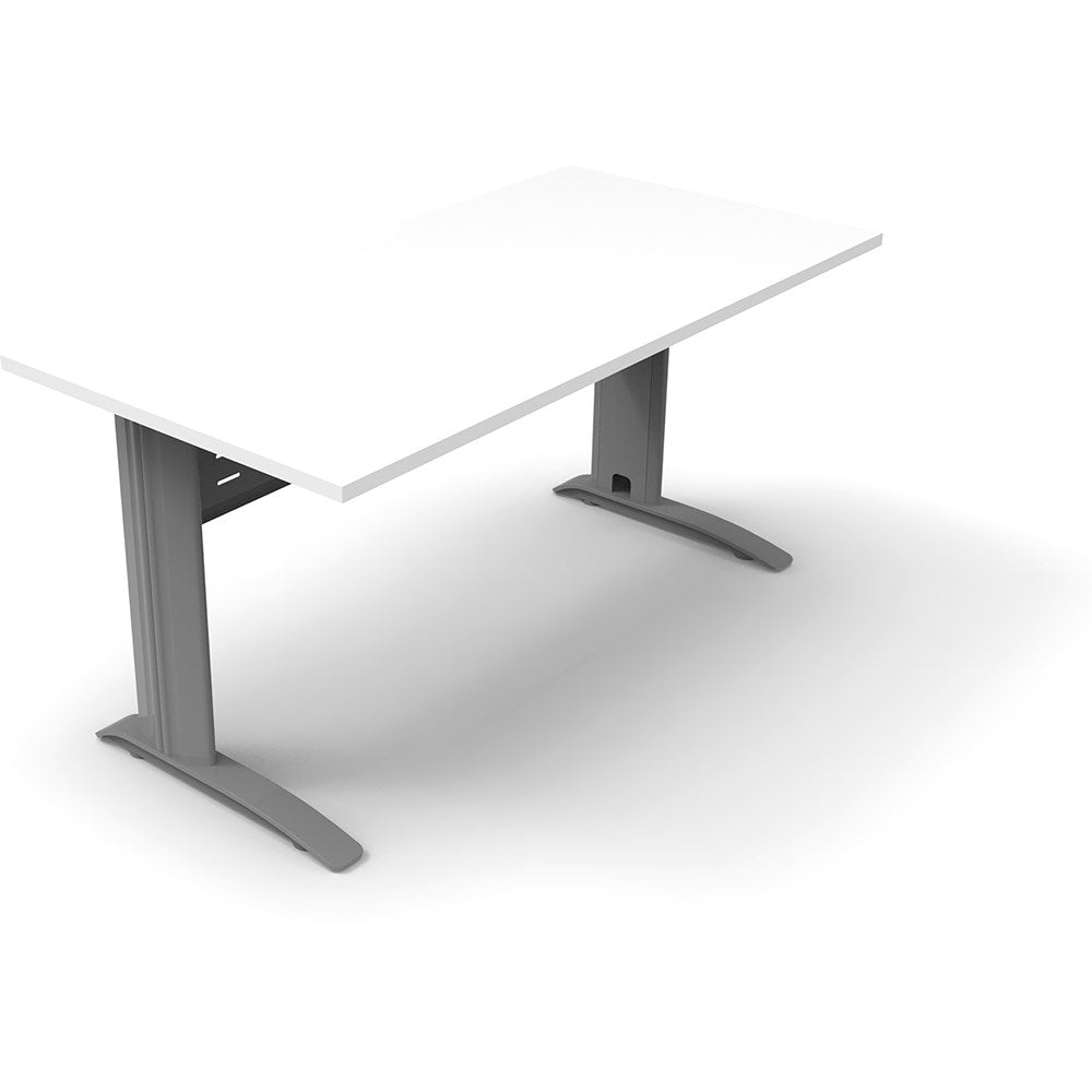 Deluxe Rapid Span Straight Desk Silver & White 1800W x 750D x 730H | Office Furniture Designs