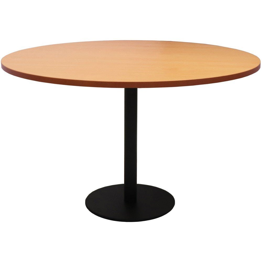 Disc Base Round Table 1200 Diameter Beech & Black | Office Furniture Designs