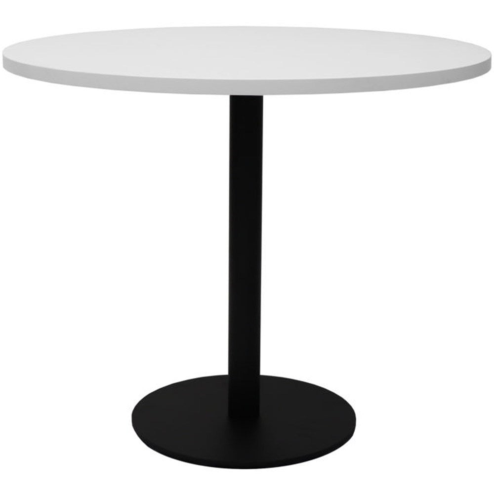 Disc Base Round Table 1200 Diameter Black & White | Office Furniture Designs