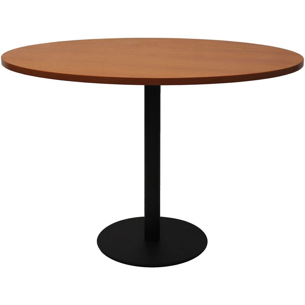 Disc Base Round Table 1200 Diameter Cherry & Black | Office Furniture Designs