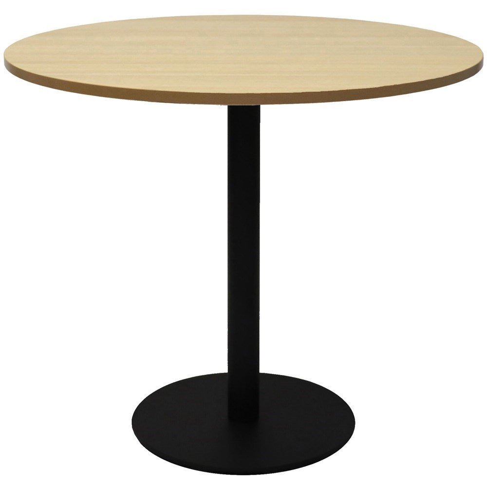 Disc Base Round Table 900 Diameter Black & Oak | Office Furniture Designs