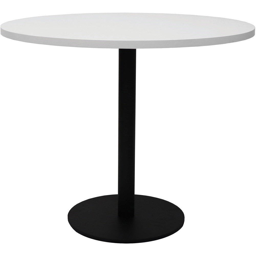 Disc Base Round Table 900 Diameter Black & White | Office Furniture Designs