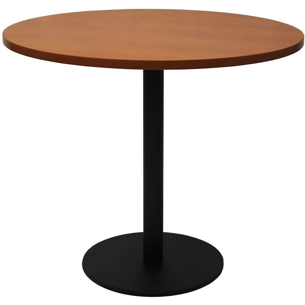 Disc Base Round Table 900 Diameter Cherry & Black | Office Furniture Designs