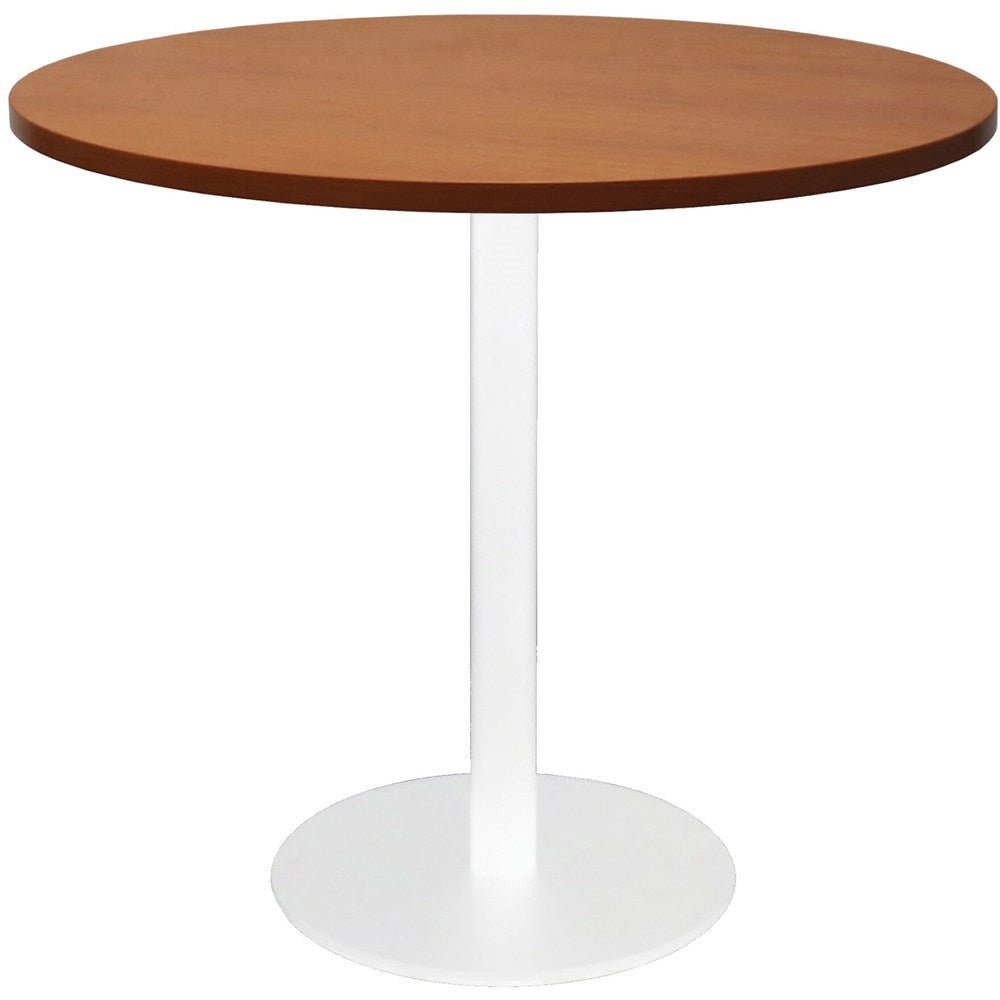 Disc Base Round Table 900 Diameter Cherry & White | Office Furniture Designs