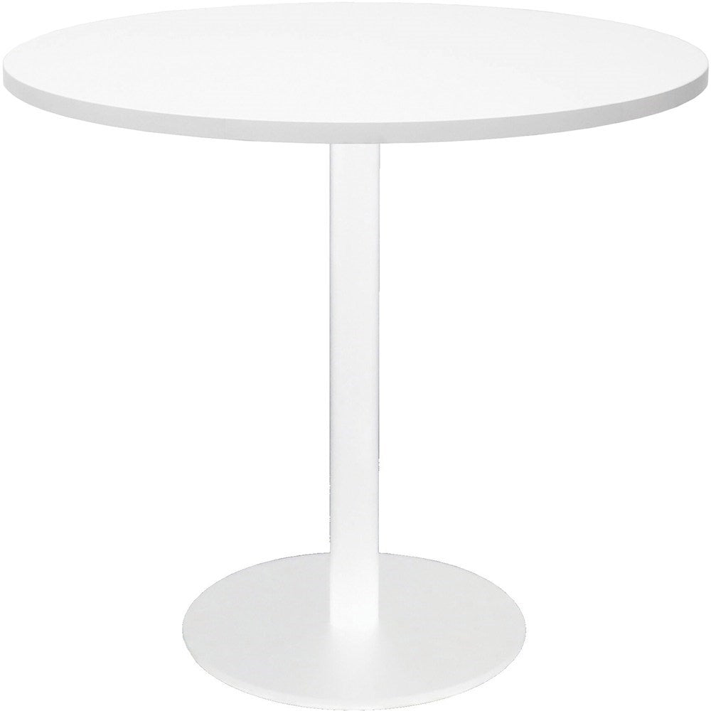 Disc Base Round Table 900 Diameter White & White | Office Furniture Designs