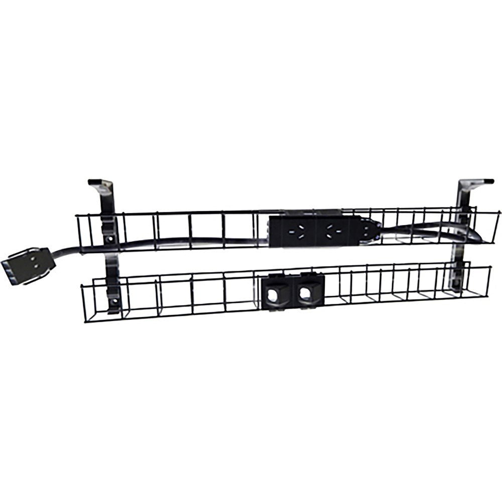 Dual Tier Cable Basket Kit Interconnecting Lead 1250 2GPO+2Data+2m Black | Office Furniture Designs