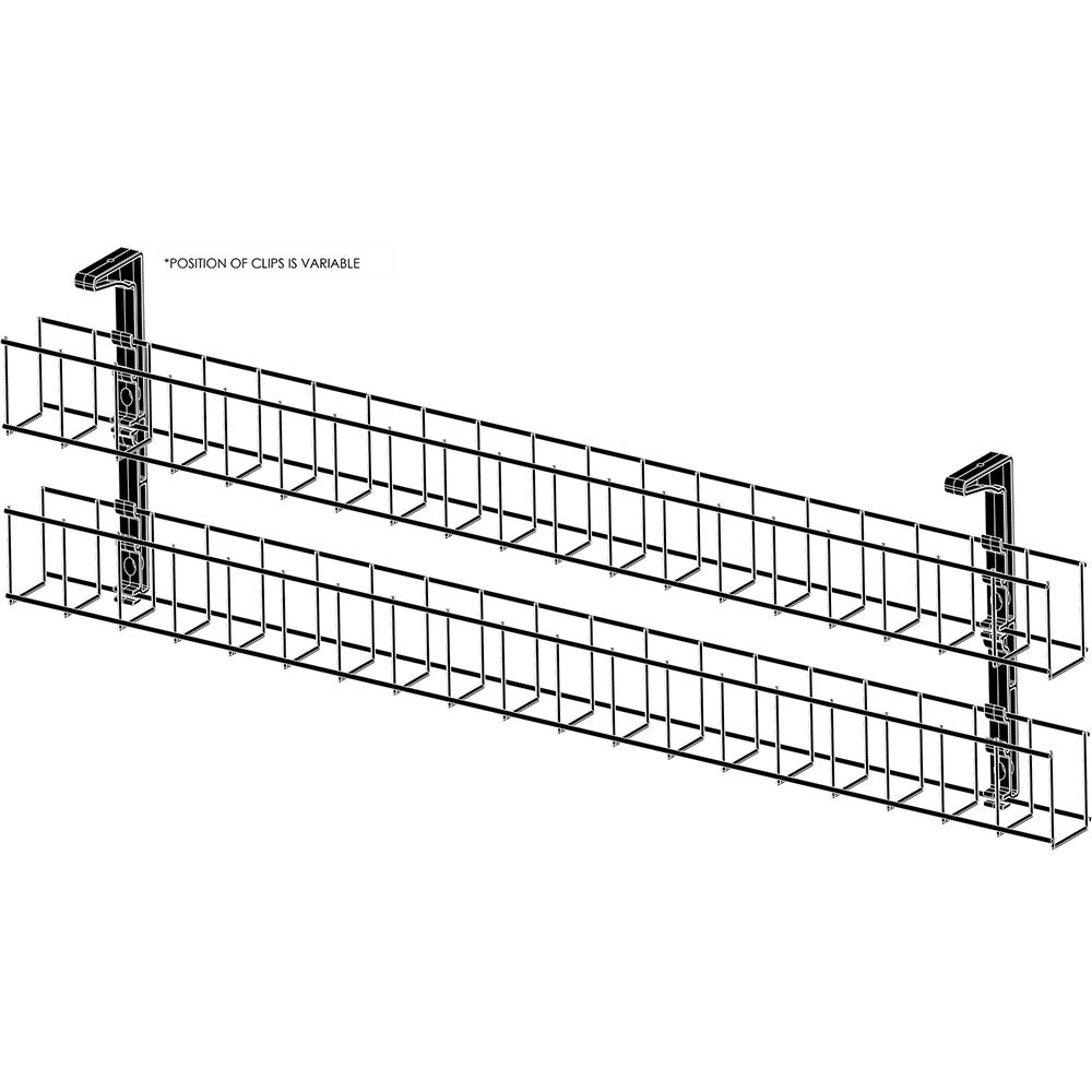 Dual Tier Cable Basket Kit Interconnecting Lead 1250 4GPO+3Data+2m Black | Office Furniture Designs