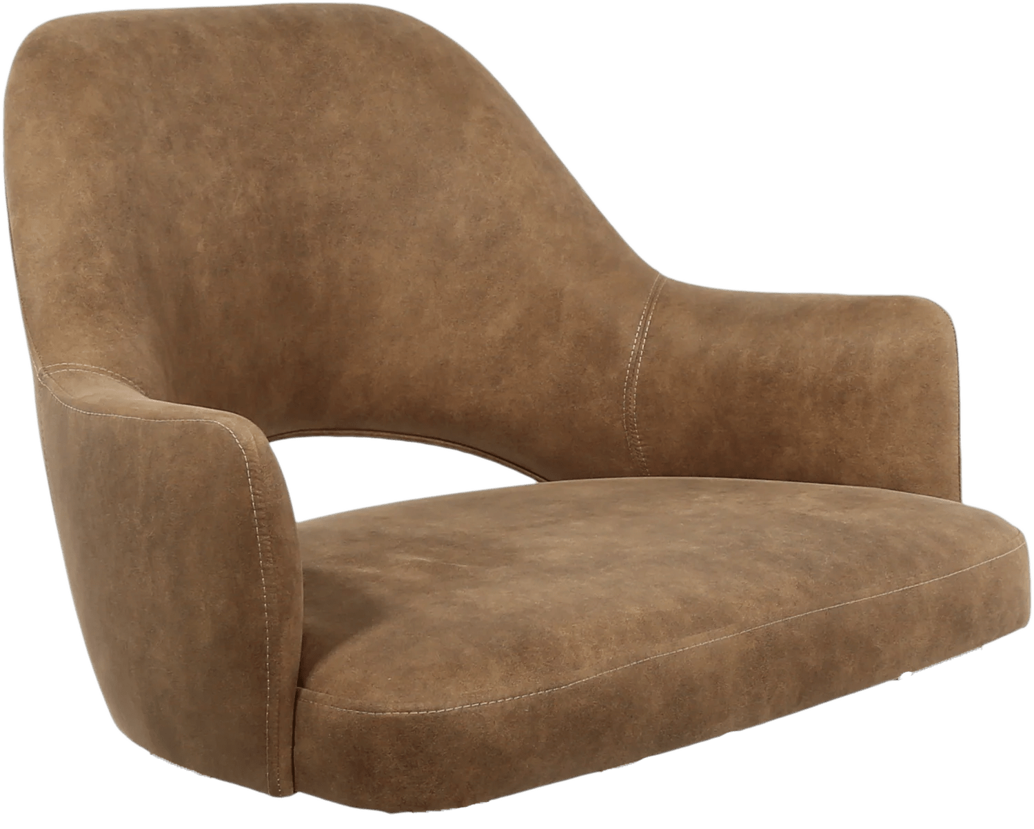 Durafurn BonBon Armchair Metal Black with Brass Tips Mocha Fabric Shell | Office Furniture Designs
