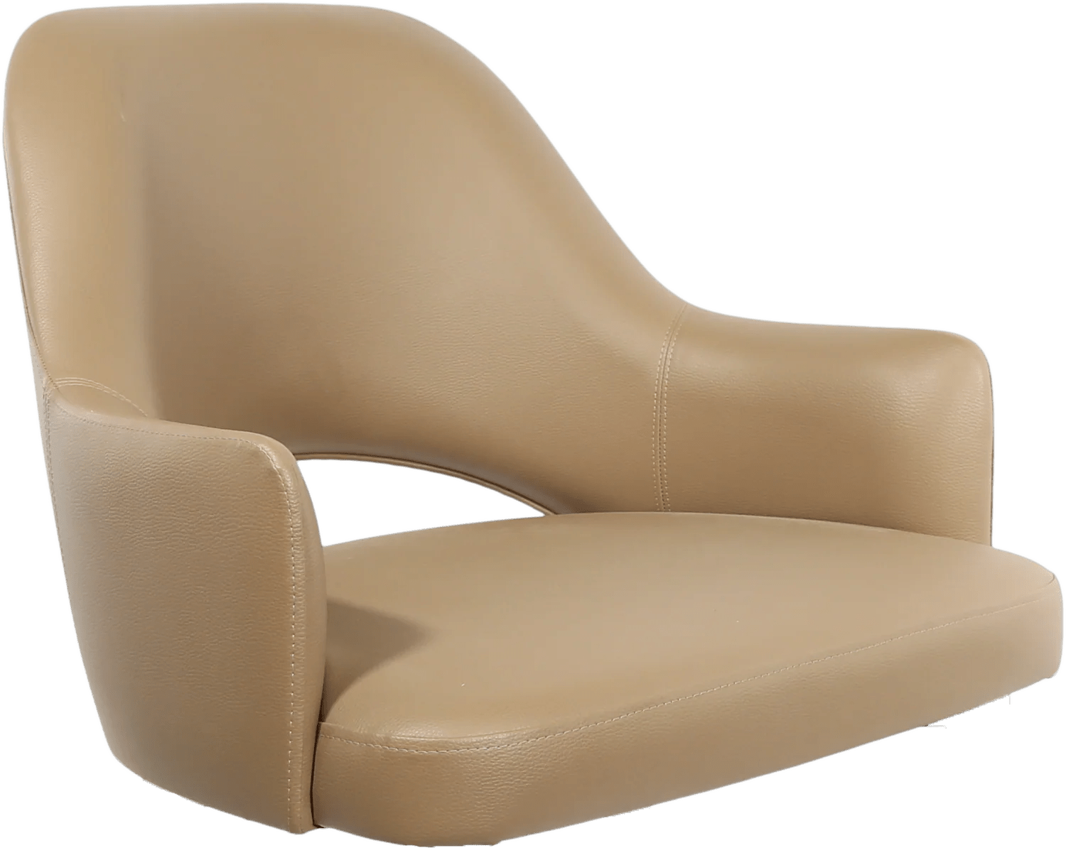 Durafurn BonBon Armchair Metal Black with Brass Tips Taupe Vinyl Shell | Office Furniture Designs