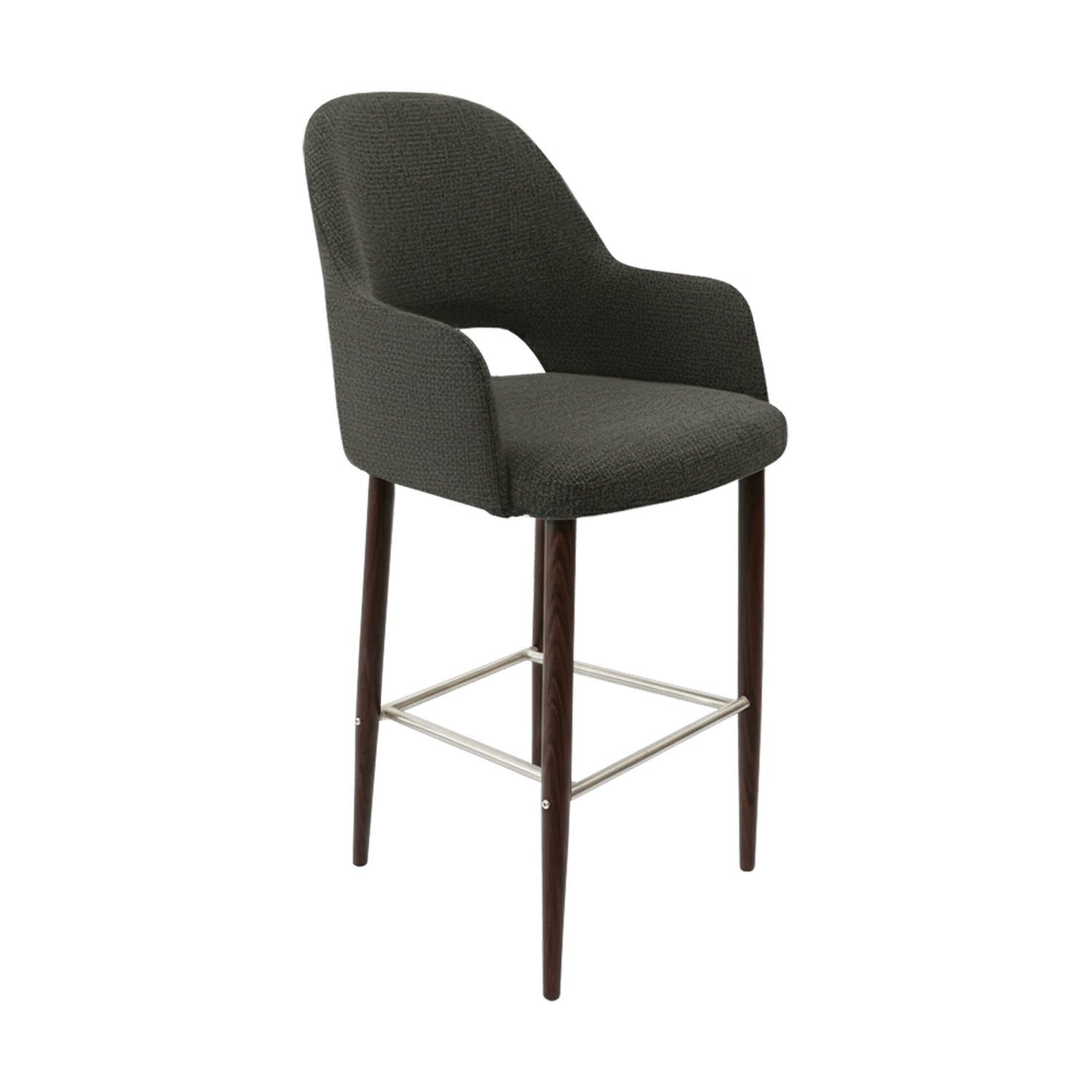 Durafurn Bourbon 750mm Barstool Wenge Round Legs Anthracite Fabric | Office Furniture Designs