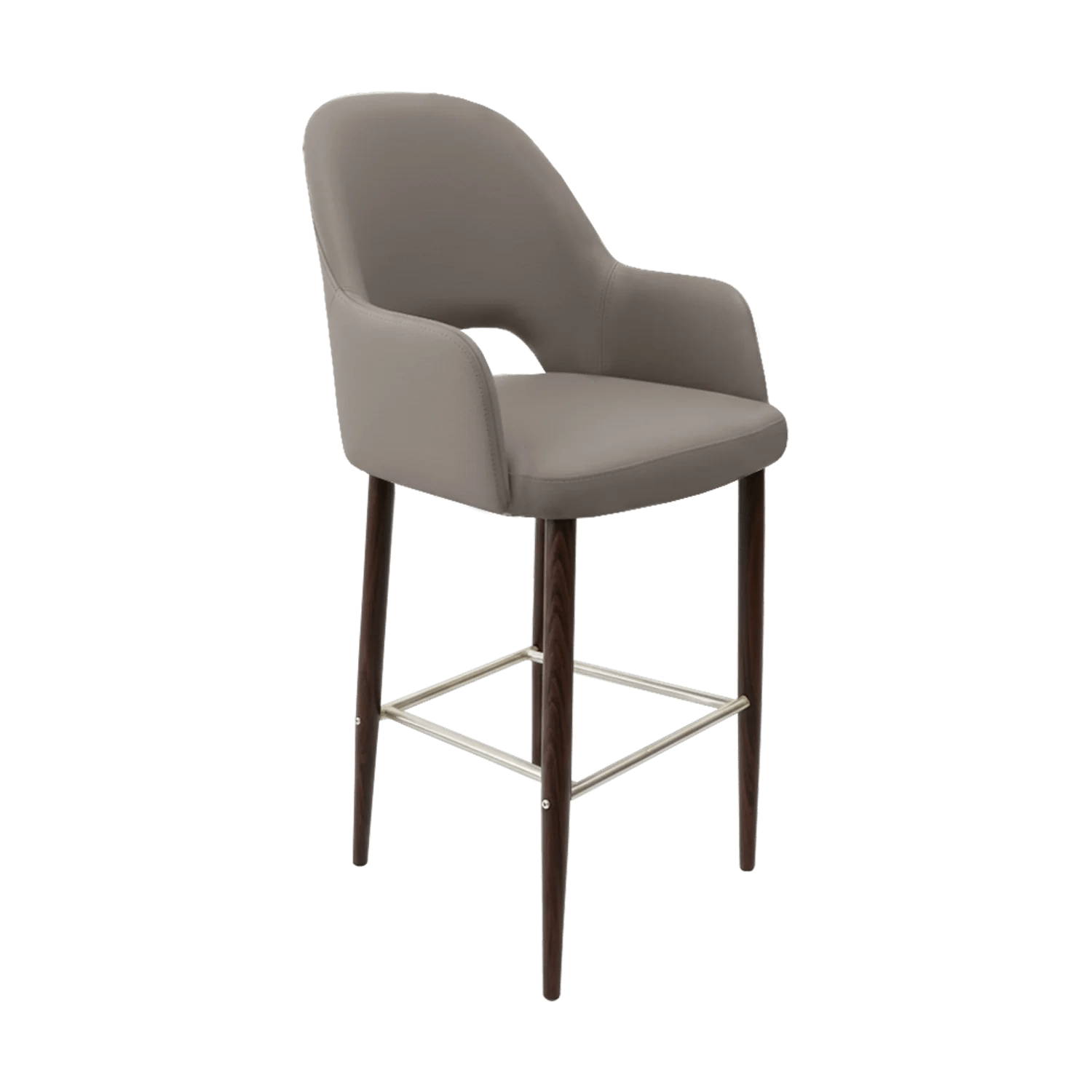 Durafurn Bourbon 750mm Barstool Wenge Round Legs Nougat Vinyl | Office Furniture Designs