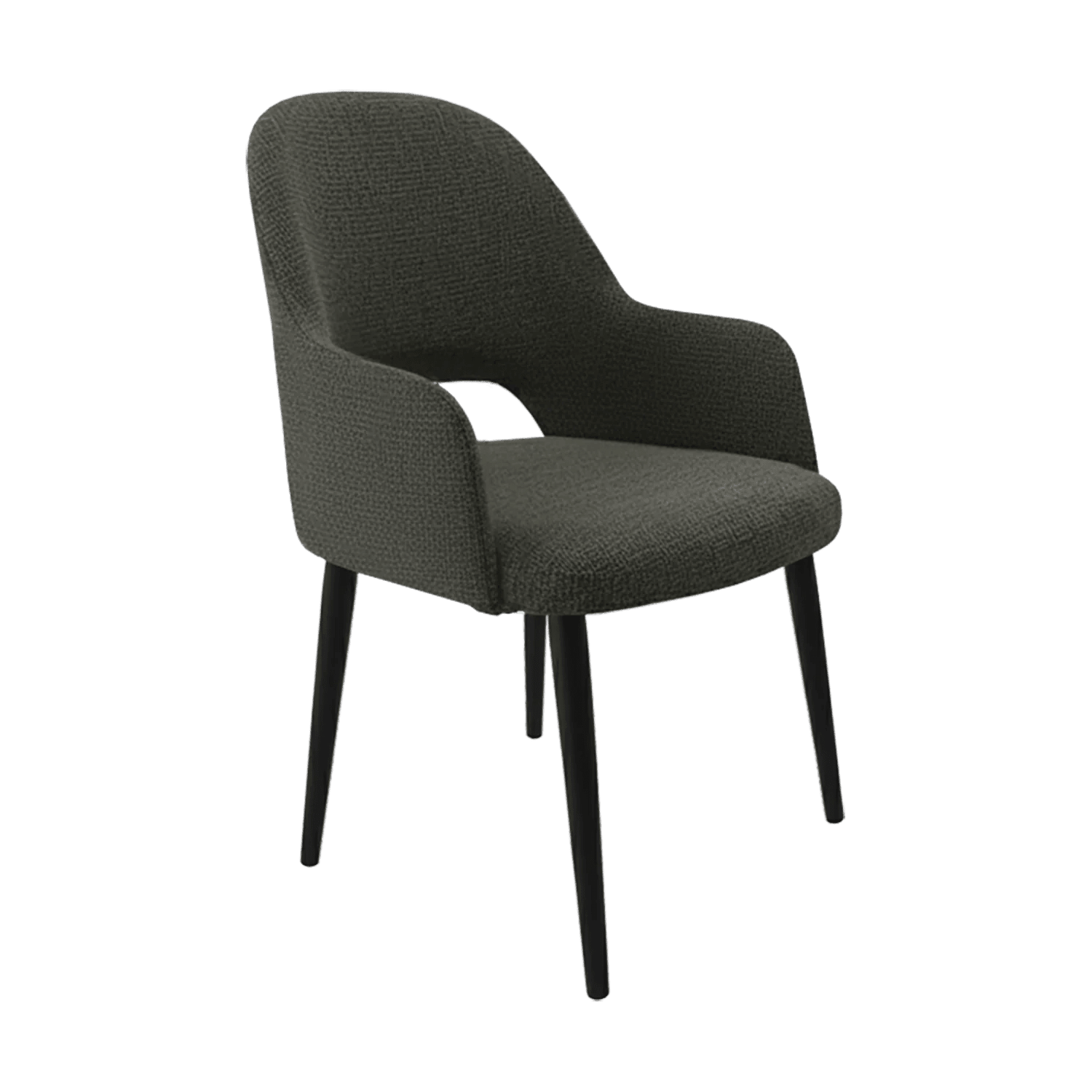 Durafurn Bourbon Armchair Black Round Legs Anthracite Fabric | Office Furniture Designs