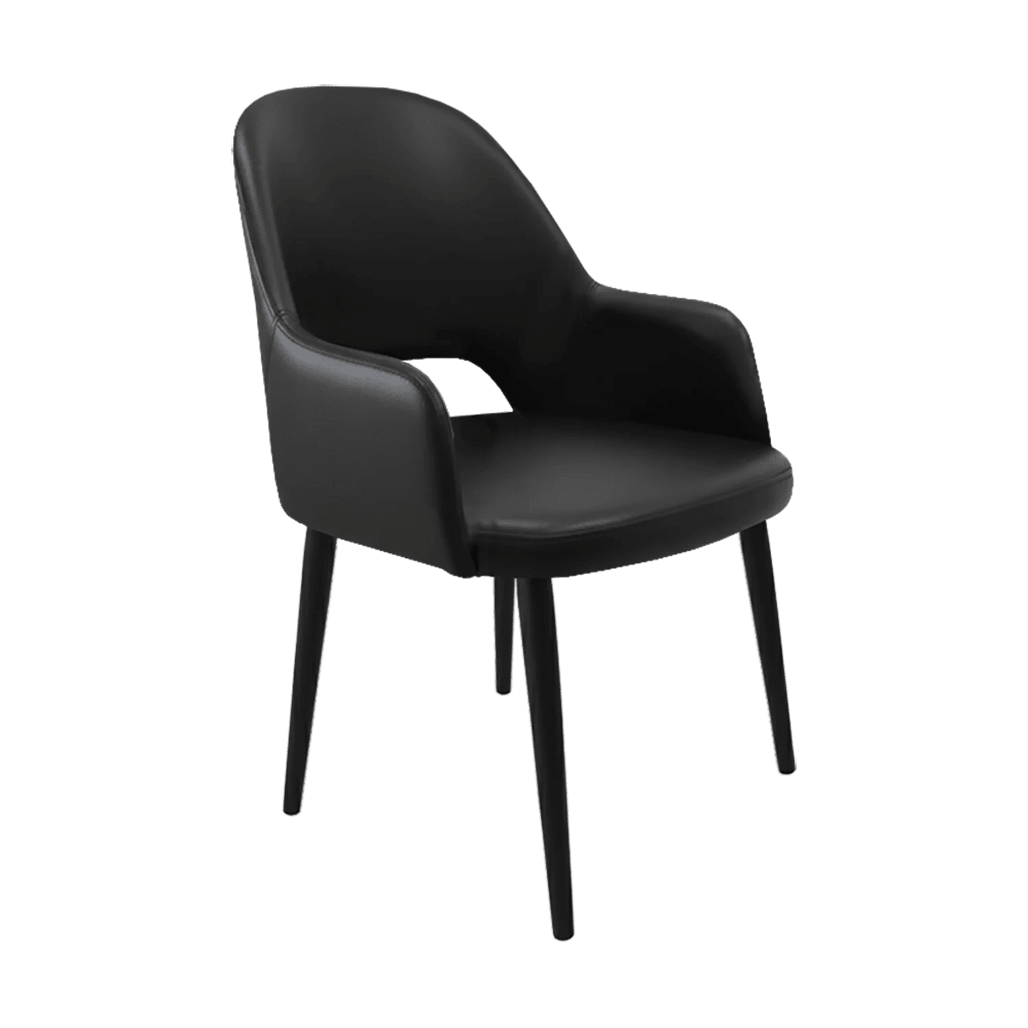 Durafurn Bourbon Armchair Black Round Legs Black Vinyl | Office Furniture Designs