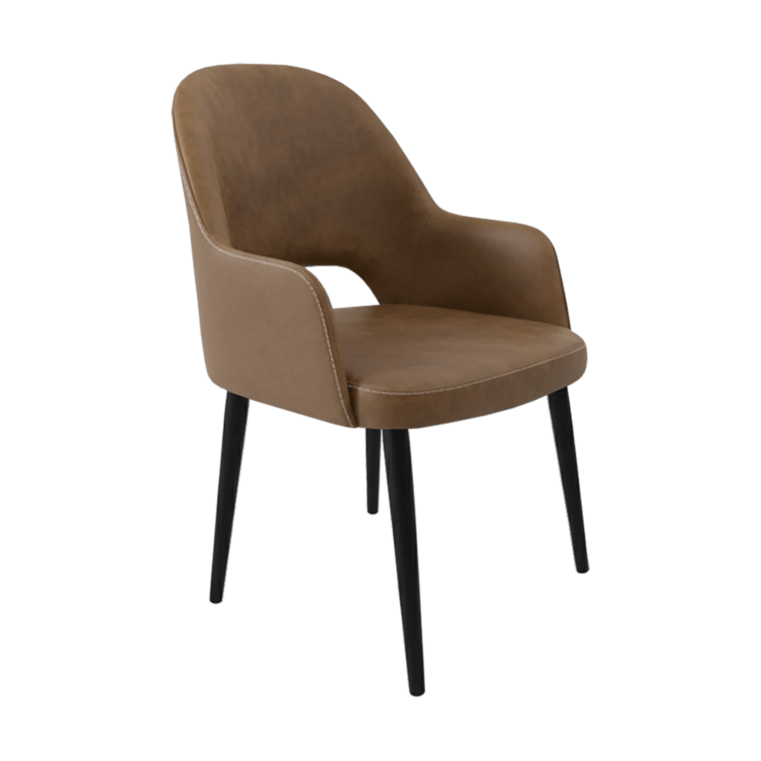 Durafurn Bourbon Armchair Black Round Legs Mocha Fabric | Office Furniture Designs