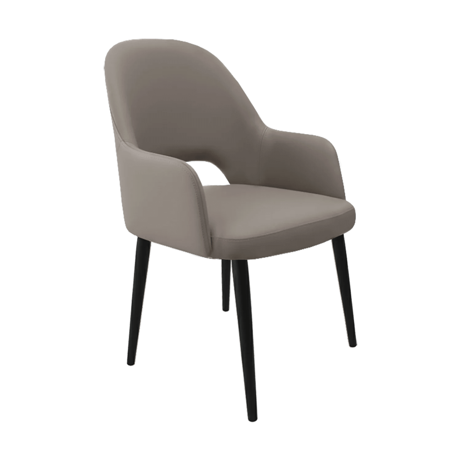 Durafurn Bourbon Armchair Black Round Legs Nougat Vinyl | Office Furniture Designs