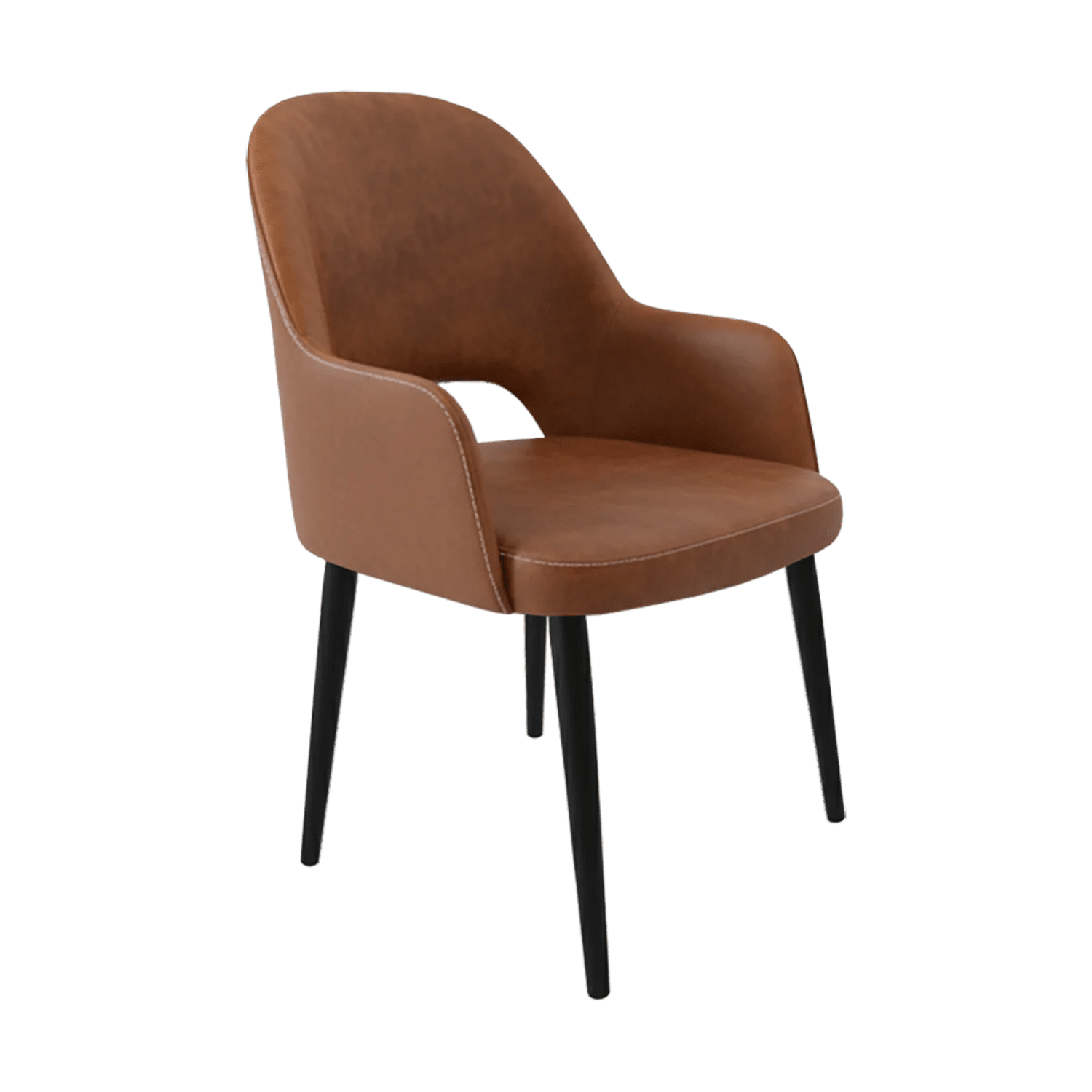 Durafurn Bourbon Armchair Black Round Legs Tan Fabric | Office Furniture Designs