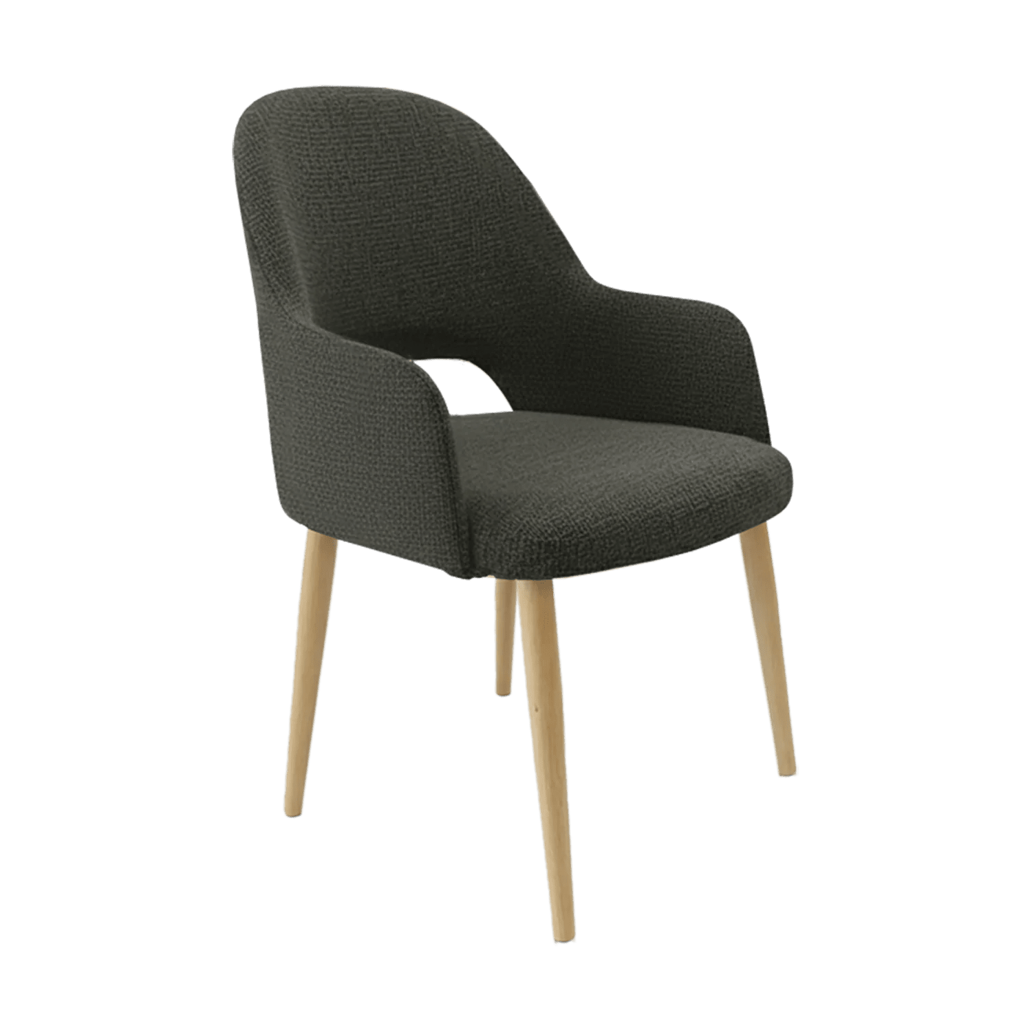 Durafurn Bourbon Armchair Oak Round Legs Anthracite Fabric | Office Furniture Designs