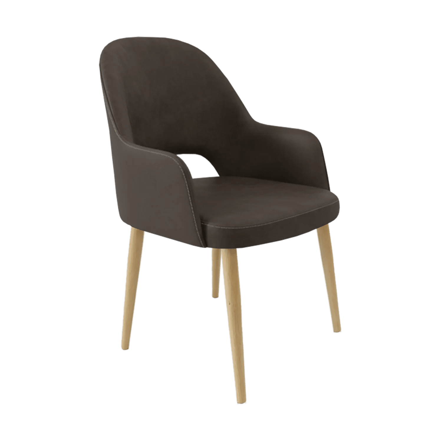 Durafurn Bourbon Armchair Oak Round Legs Charcoal Fabric | Office Furniture Designs