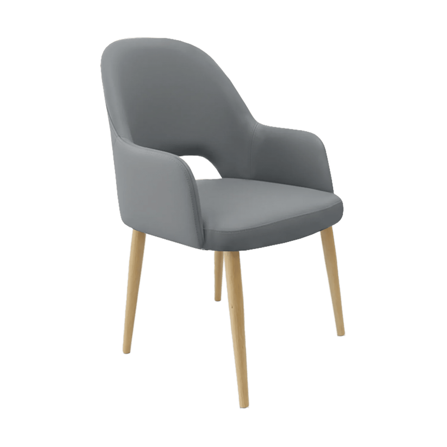 Durafurn Bourbon Armchair Oak Round Legs Stone Vinyl | Office Furniture Designs