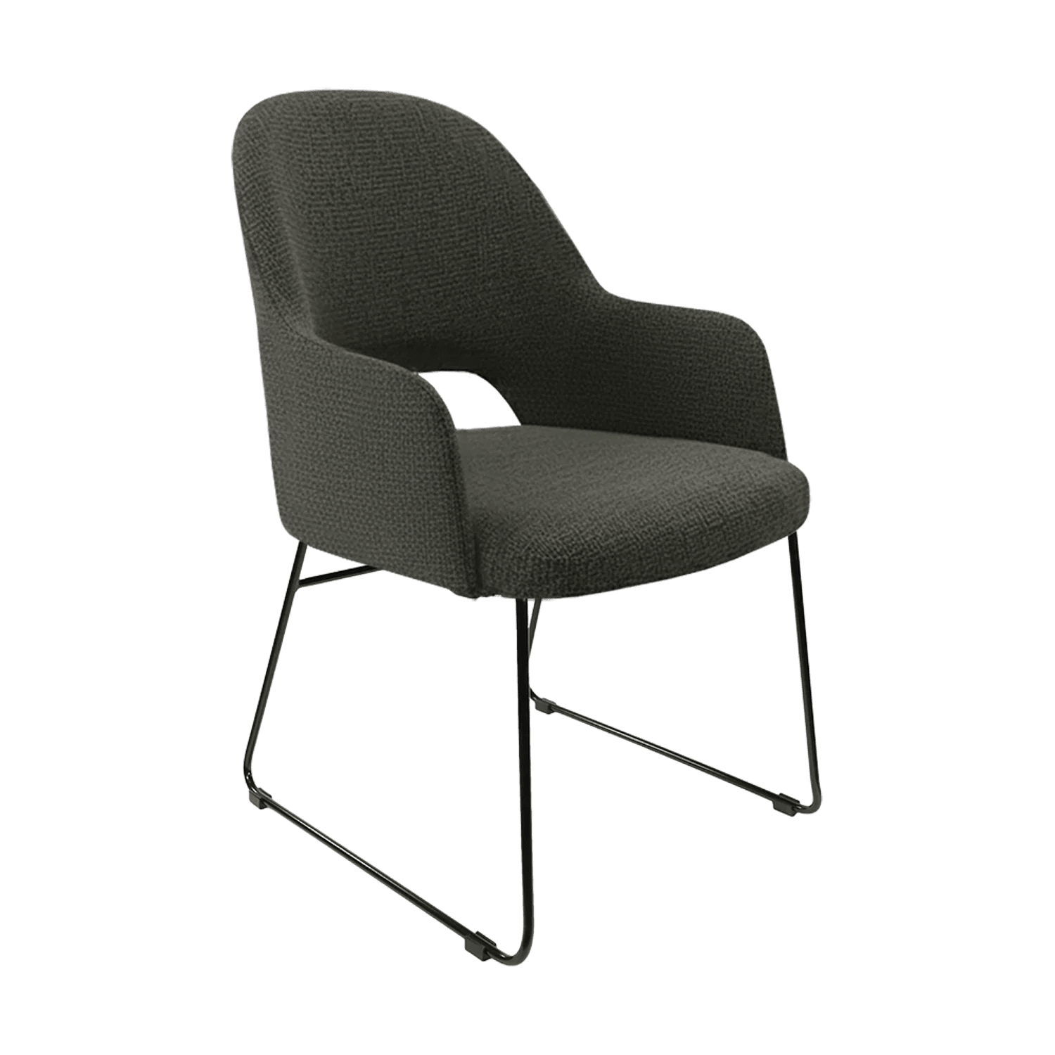 Durafurn Bourbon Armchair Sled Base Anthracite Fabric | Office Furniture Designs