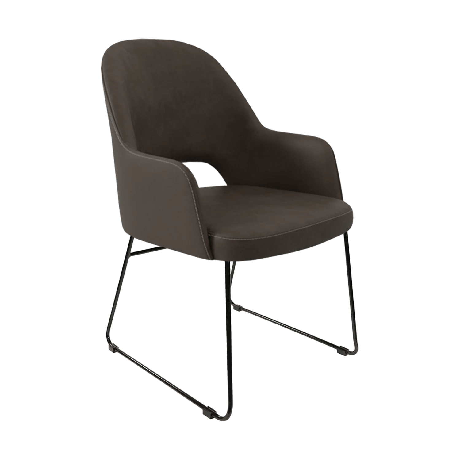 Durafurn Bourbon Armchair Sled Base Charcoal Fabric | Office Furniture Designs