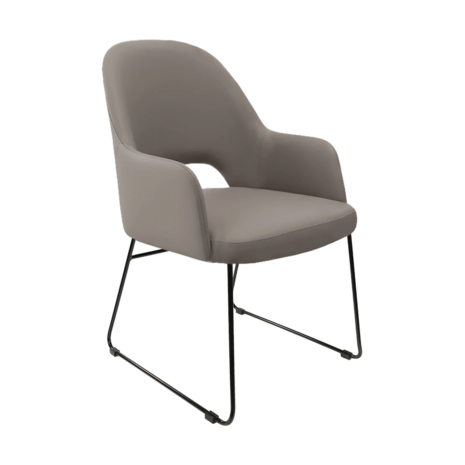 Durafurn Bourbon Armchair Sled Base Nougat Vinyl | Office Furniture Designs