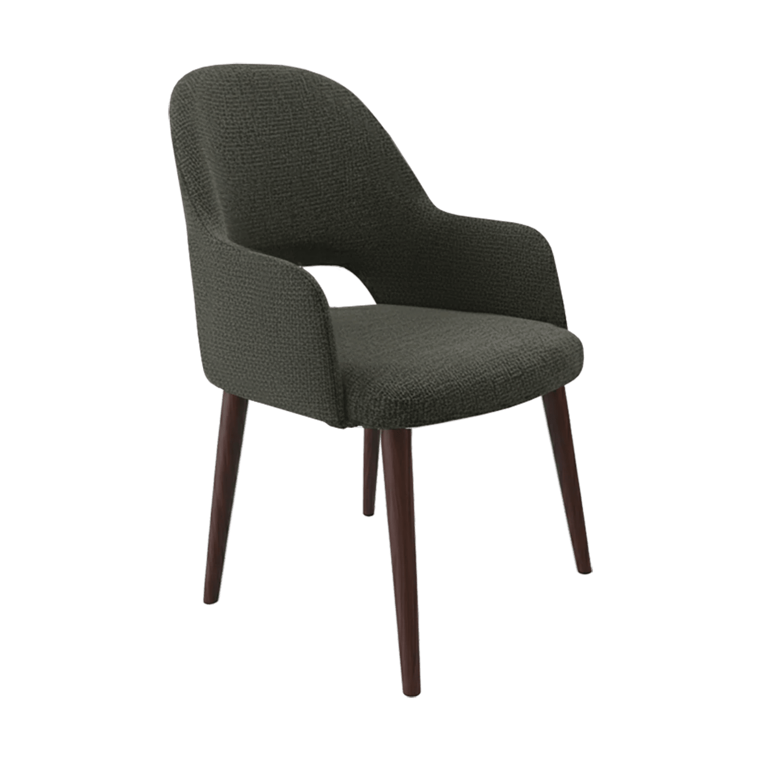 Durafurn Bourbon Armchair Wenge Round Legs Anthracite Fabric | Office Furniture Designs