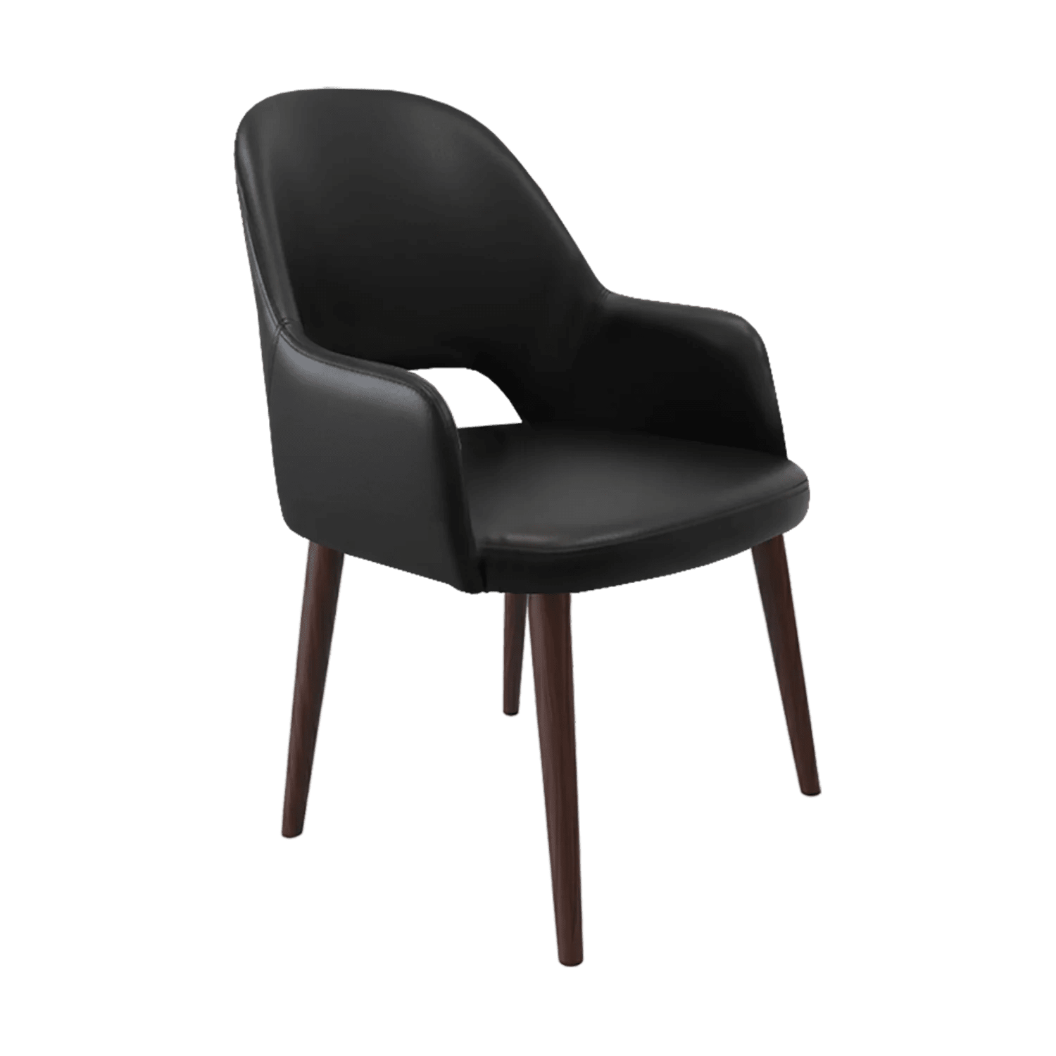 Durafurn Bourbon Armchair Wenge Round Legs Black Vinyl | Office Furniture Designs