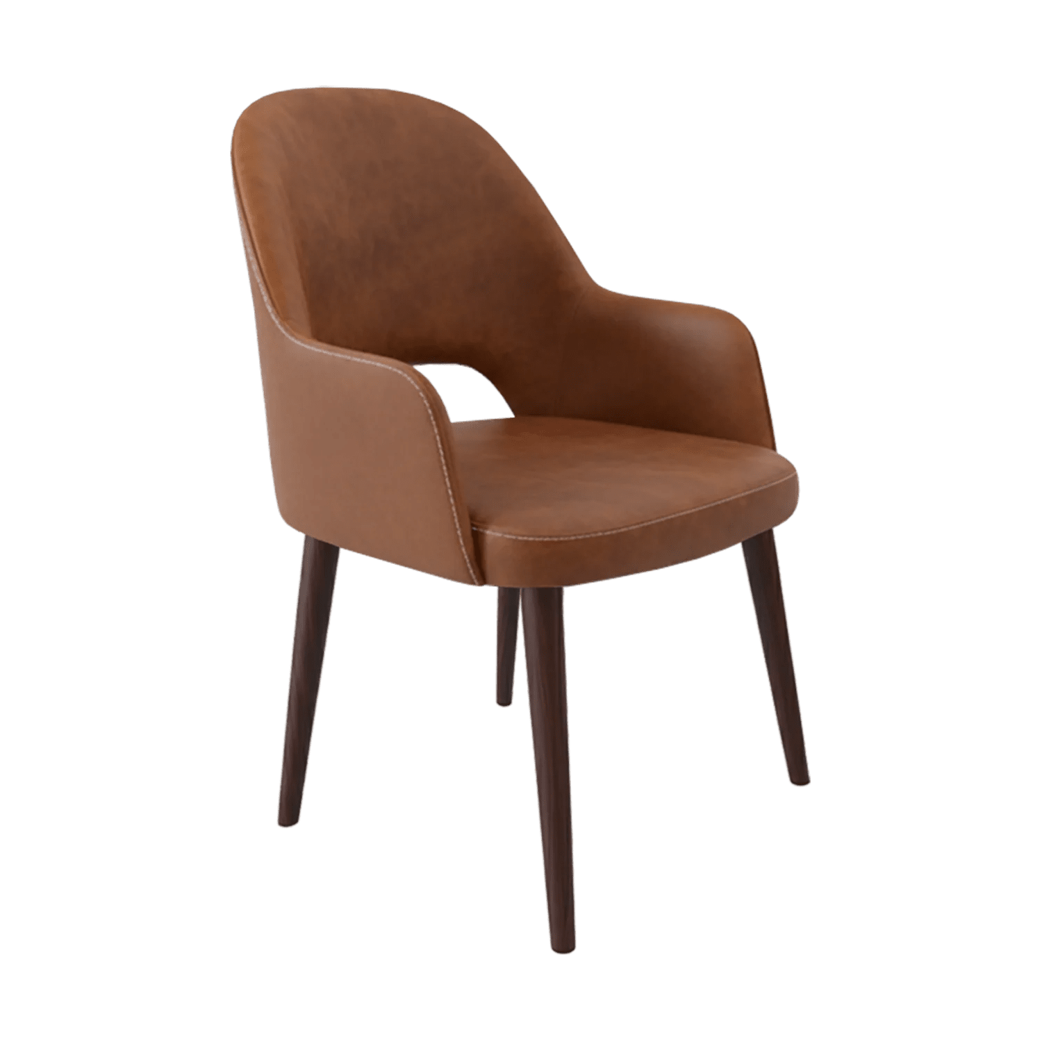 Durafurn Bourbon Armchair Wenge Round Legs Tan Fabric | Office Furniture Designs