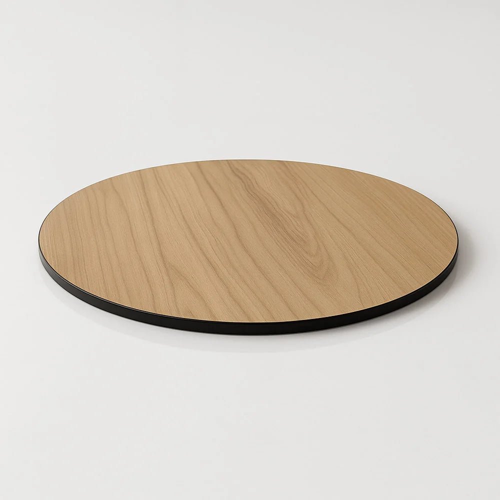 Durafurn Compact Laminate 800mm dia Round Table Top Illinois Pecan | Office Furniture Designs