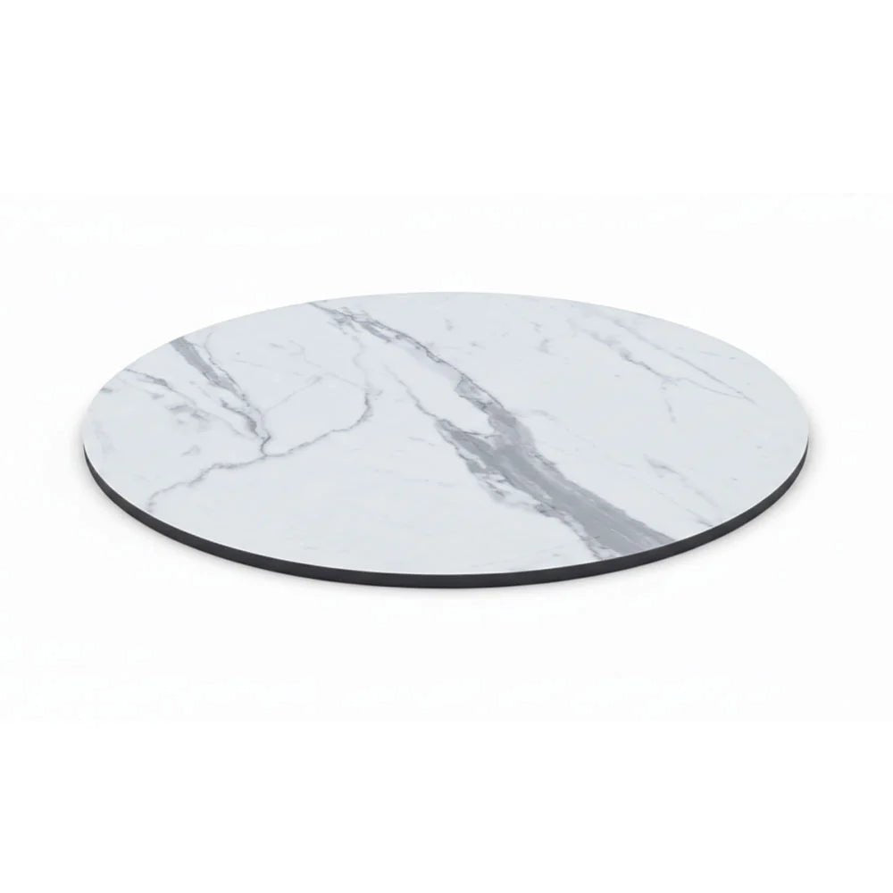 Durafurn Compact Laminate 800mm dia Round Table Top Vento Marble | Office Furniture Designs