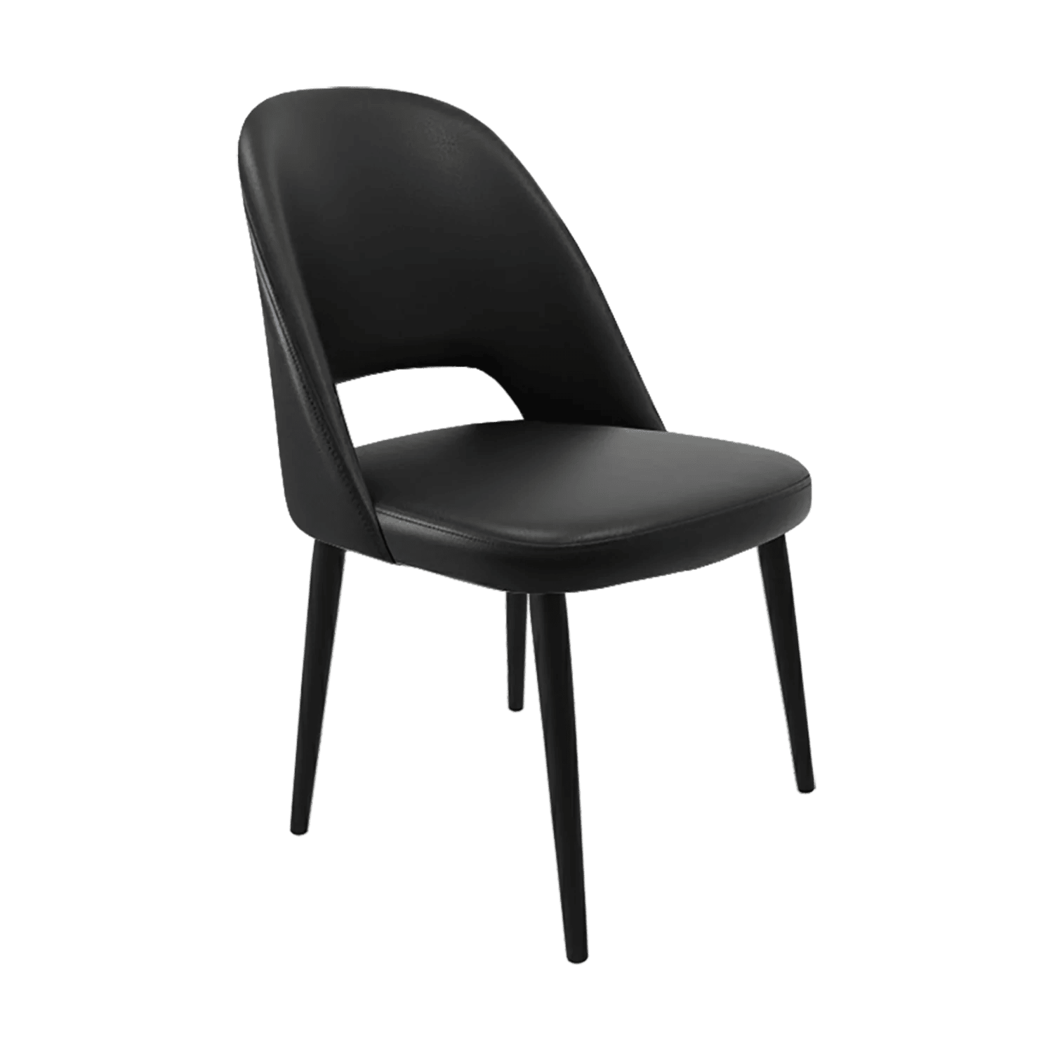 Durafurn Crescent Chair Black Round Legs Black Vinyl | Office Furniture Designs