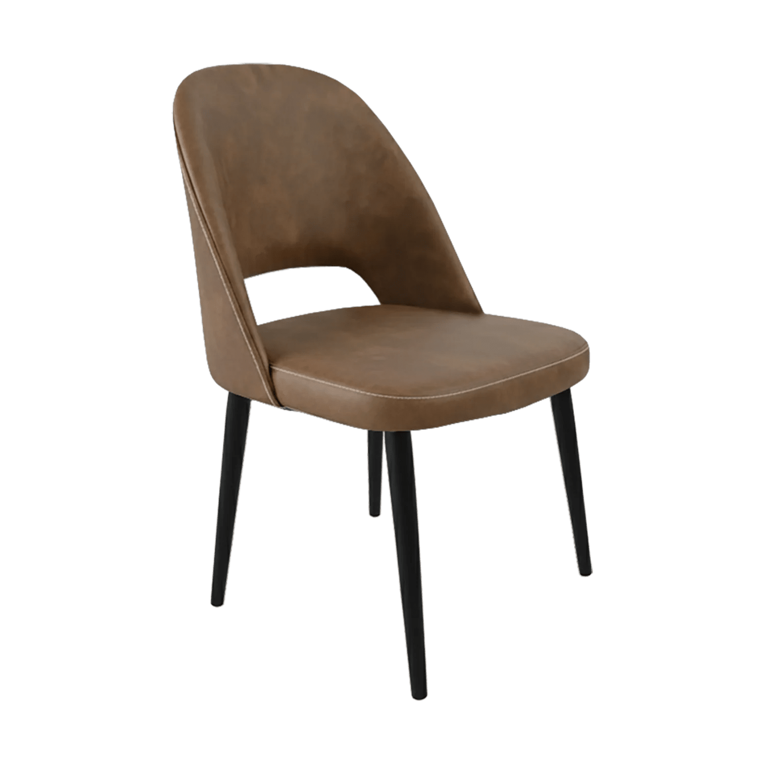 Durafurn Crescent Chair Black Round Legs Mocha Fabric | Office Furniture Designs