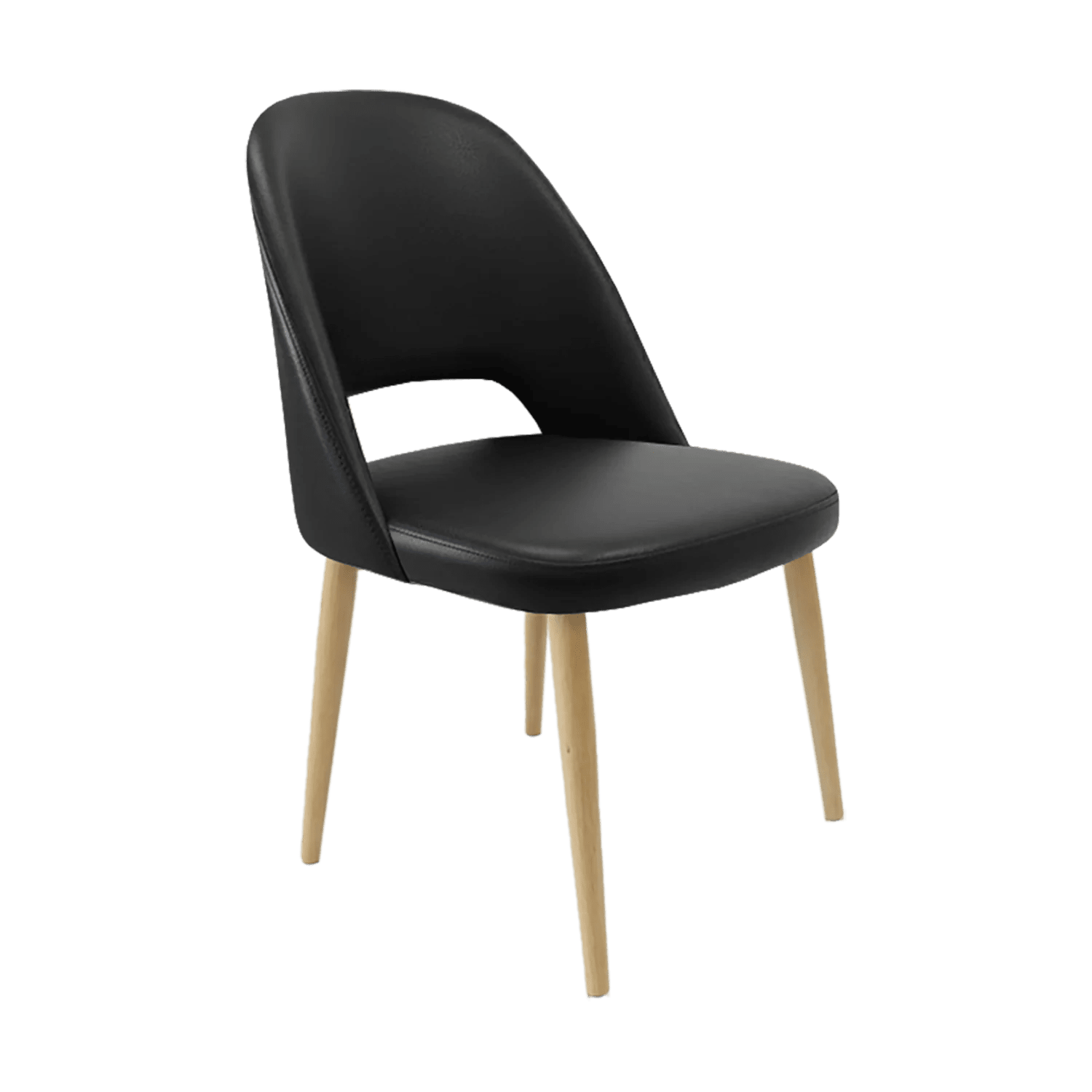 Durafurn Crescent Chair Oak Round Legs Black Vinyl | Office Furniture Designs