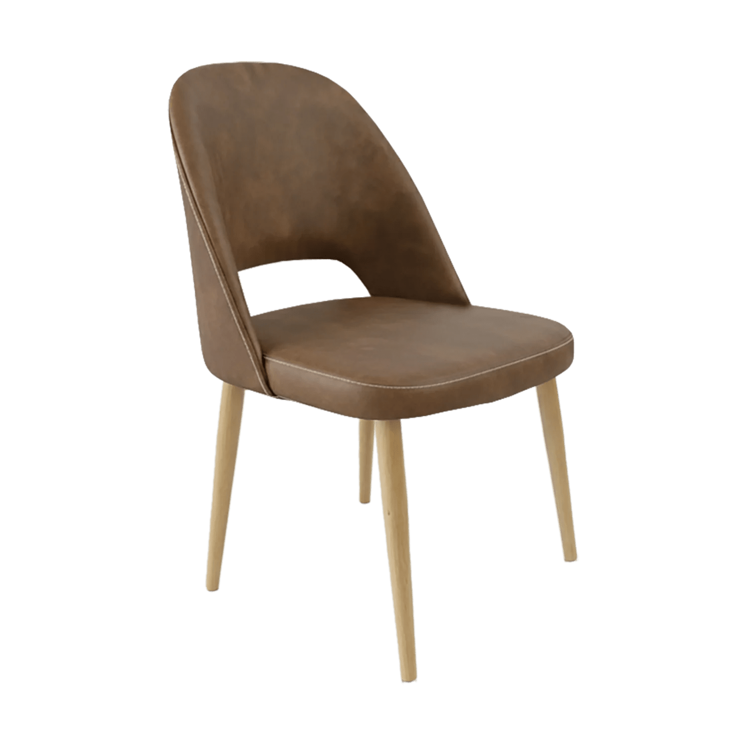 Durafurn Crescent Chair Oak Round Legs Mocha Fabric | Office Furniture Designs