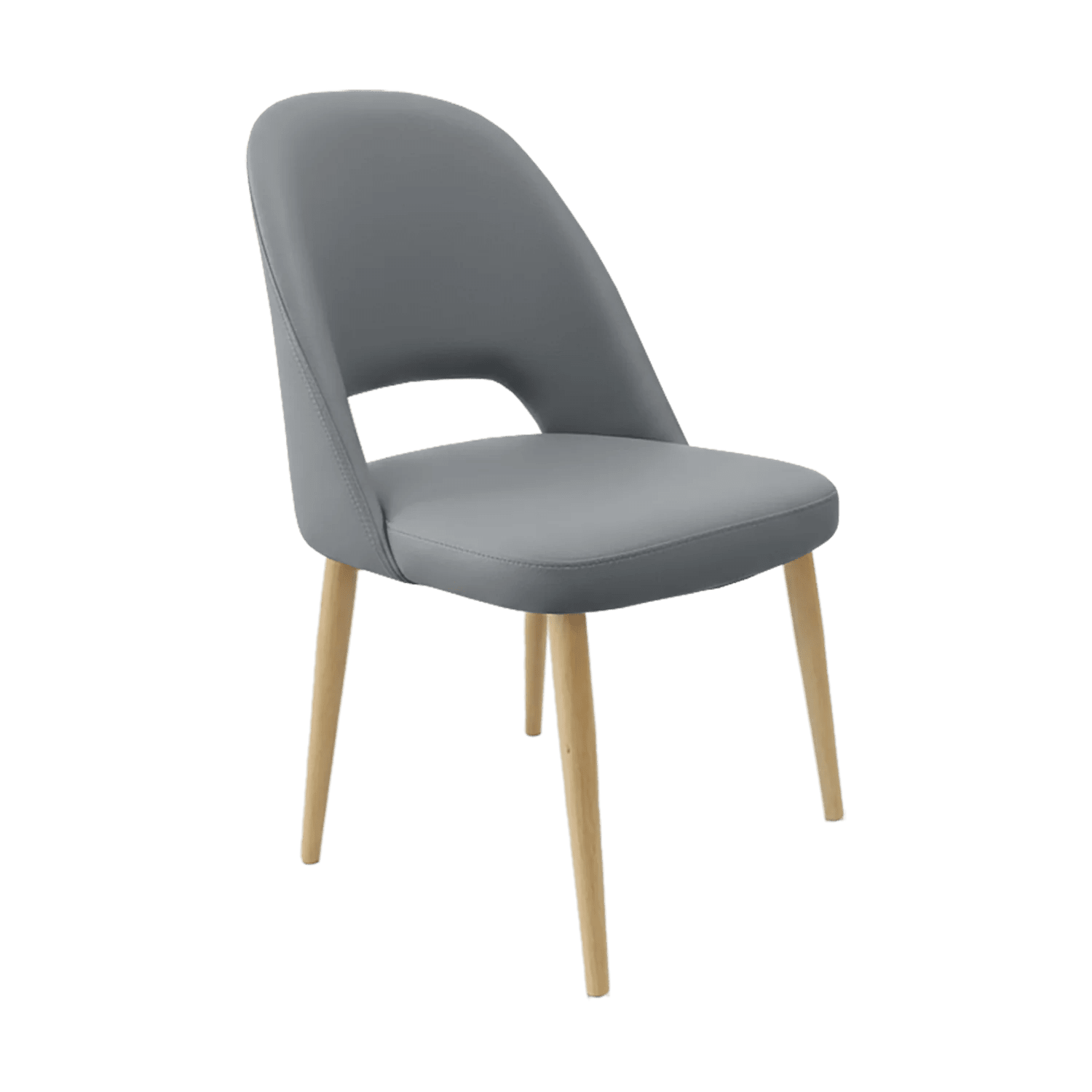Durafurn Crescent Chair Oak Round Legs Stone Vinyl | Office Furniture Designs