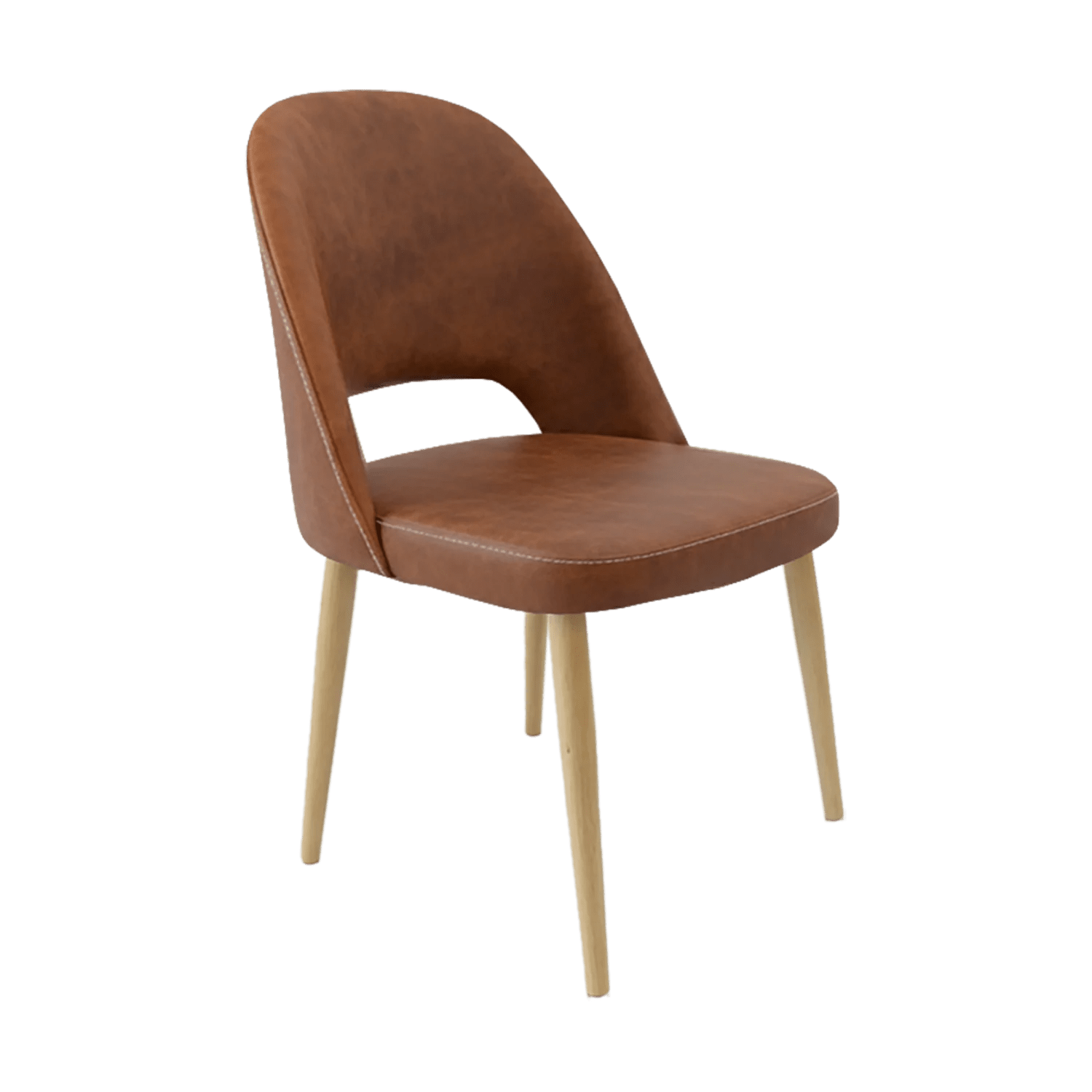 Durafurn Crescent Chair Oak Round Legs Tan Fabric | Office Furniture Designs