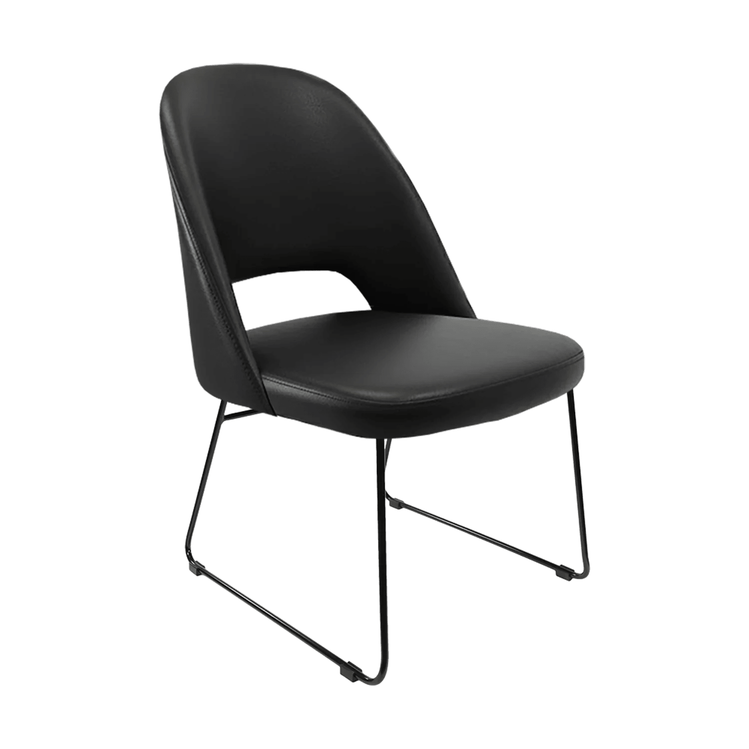 Durafurn Crescent Chair Sled Base Black Vinyl | Office Furniture Designs