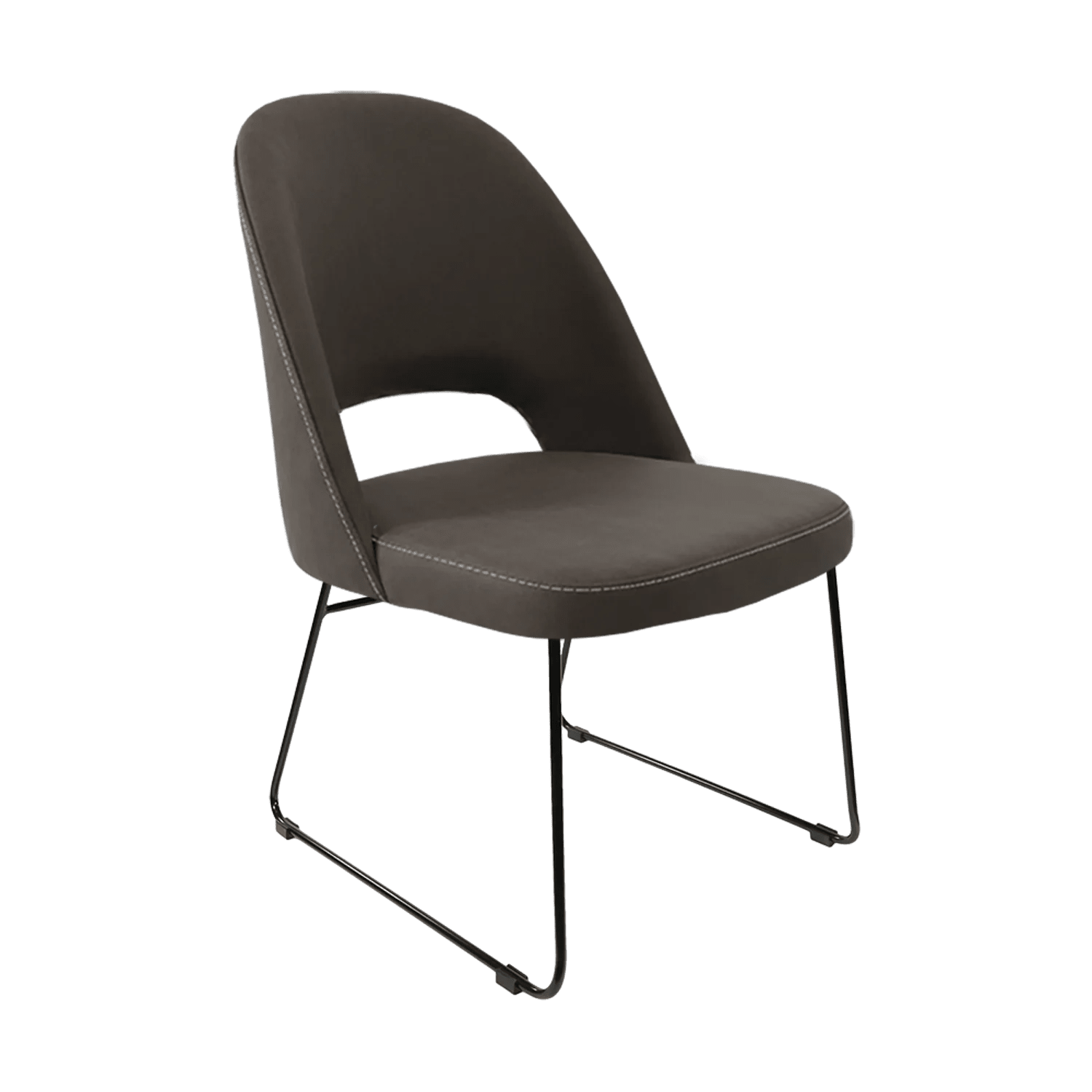 Durafurn Crescent Chair Sled Base Charcoal Fabric | Office Furniture Designs