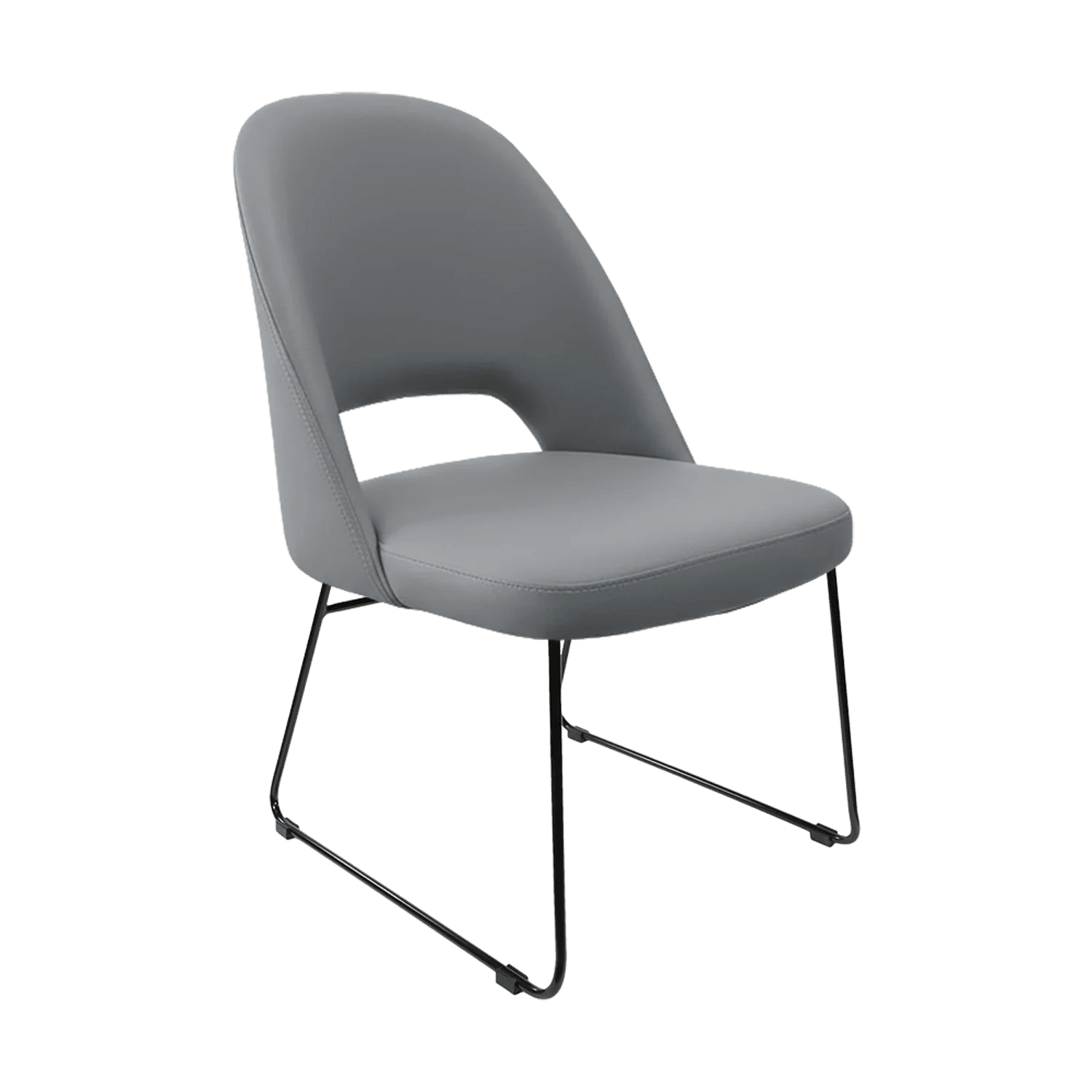 Durafurn Crescent Chair Sled Base Stone Vinyl | Office Furniture Designs