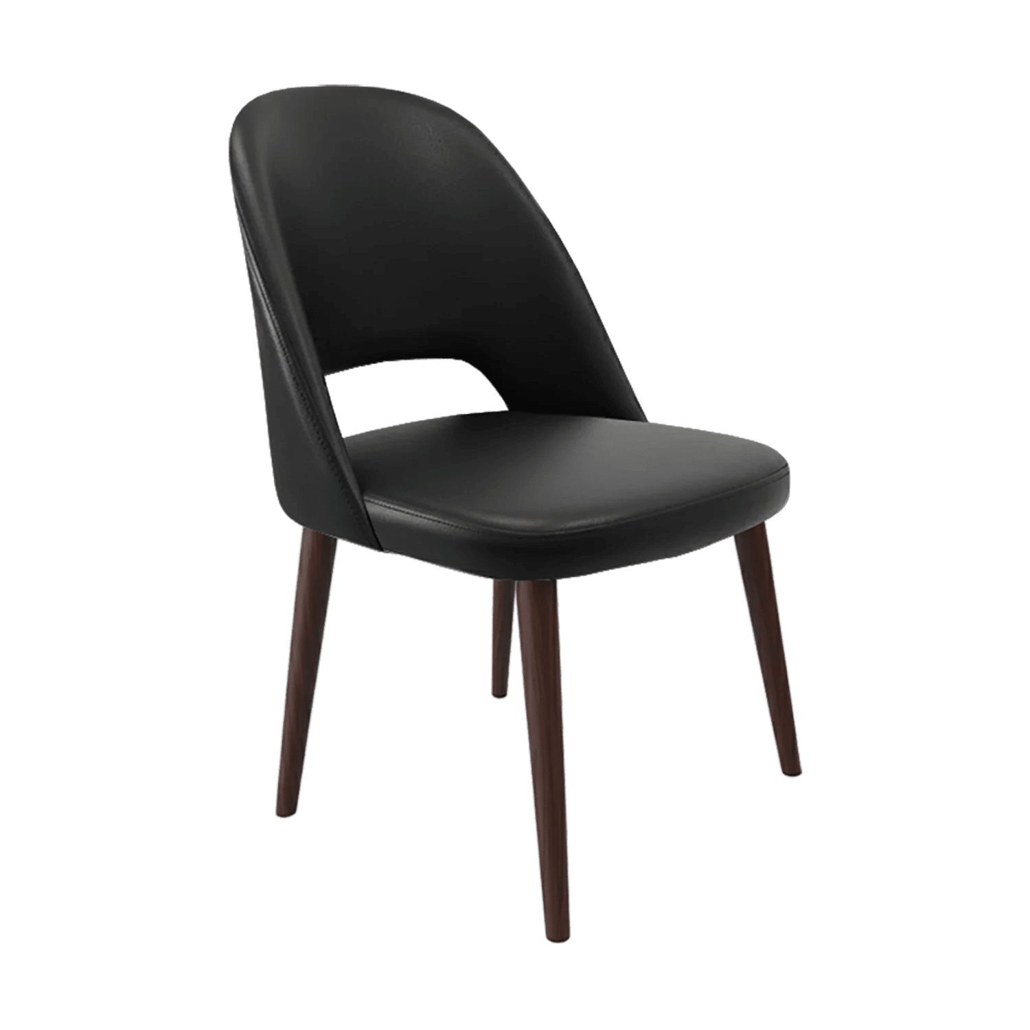 Durafurn Crescent Chair Wenge Round Legs Black Vinyl | Office Furniture Designs