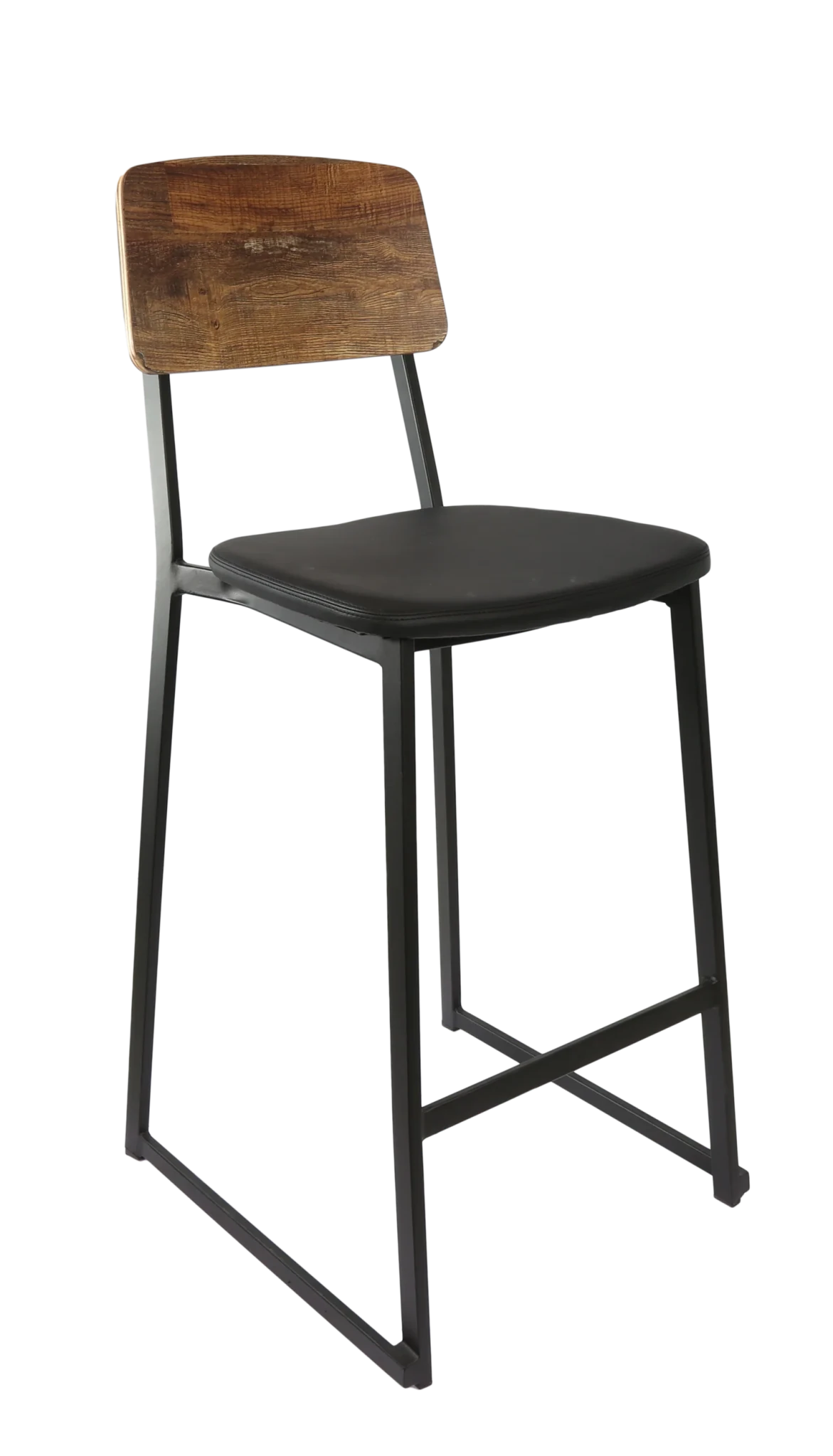 Durafurn Denver Barstool - Vinyl Seat Rustic Wood Ply | Office Furniture Designs